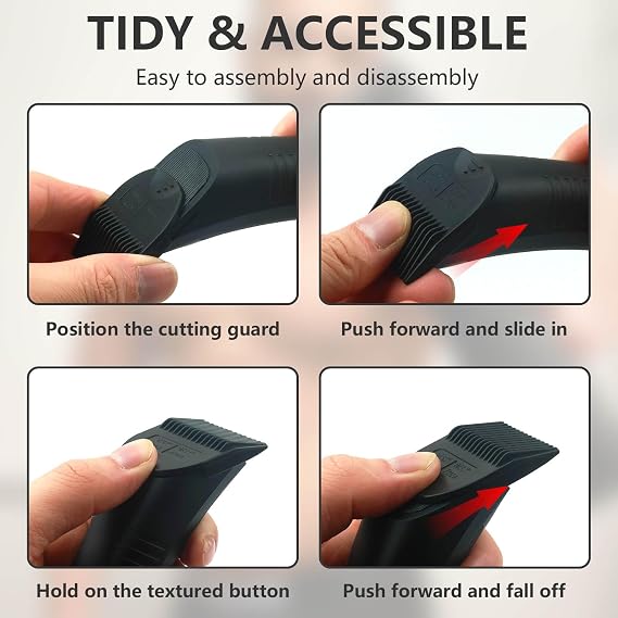 Manscaped Lawn Mower Guard 3.0-4 Pack Adjustable Lawn Mower 3.0 Trimmer Guard with Organizer Waterproof Guide Comb Replaces Manscaped 3.0 Attachment, Cutting Length 1/8 to 1/2