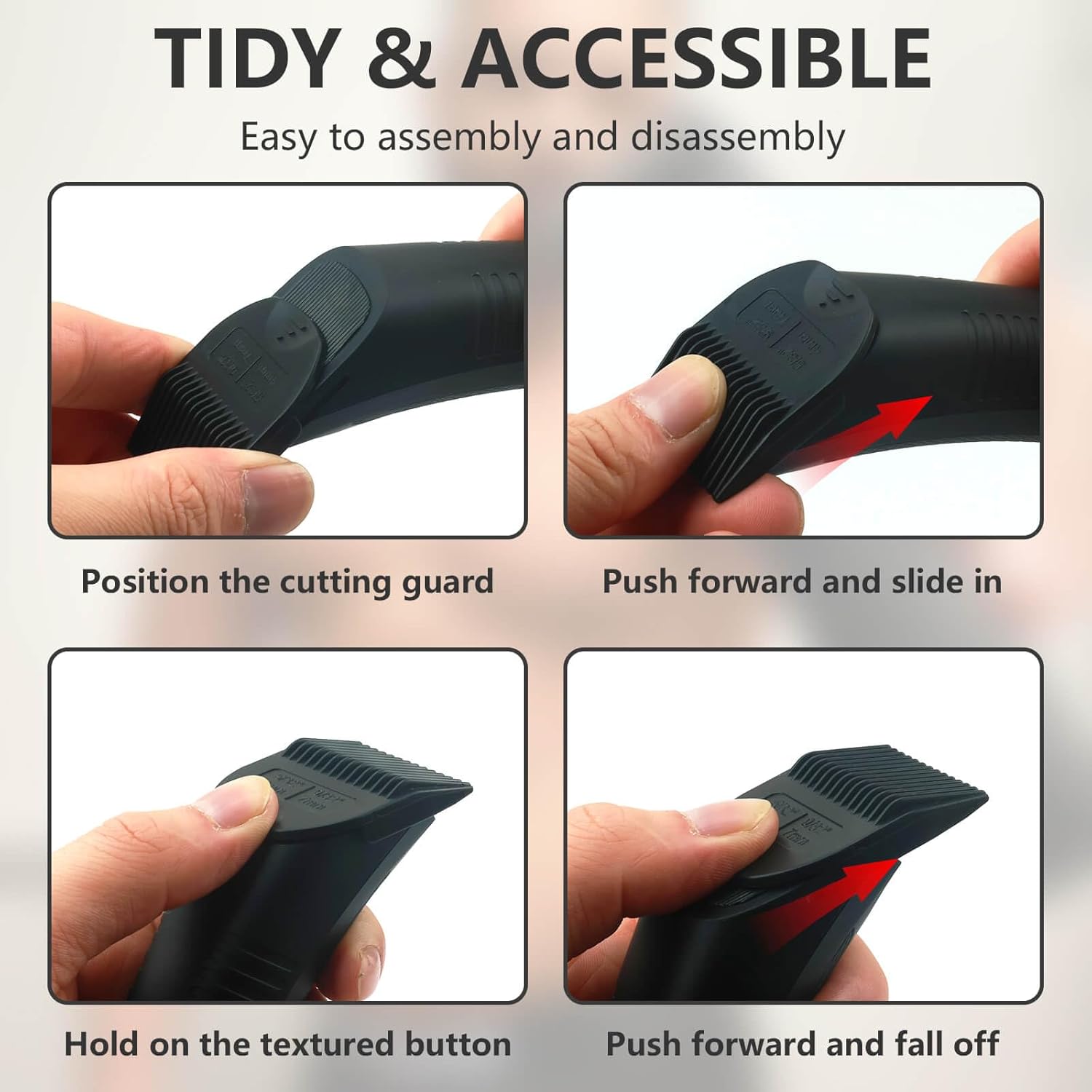 4 Pack Guards for Manscaped Lawn Mower 3.0 - Adjustable Lawnmower 3.0 Trimmer Guards with Organizer, Waterproof Guide Comb Replacement for Manscaped 3.0 Attachments, Cutting Lengths from 1/8 to 1/2