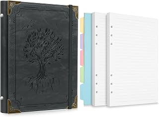 A5 Binder and 100GSM Line Paper with 5 Dividers, 120 Sheets