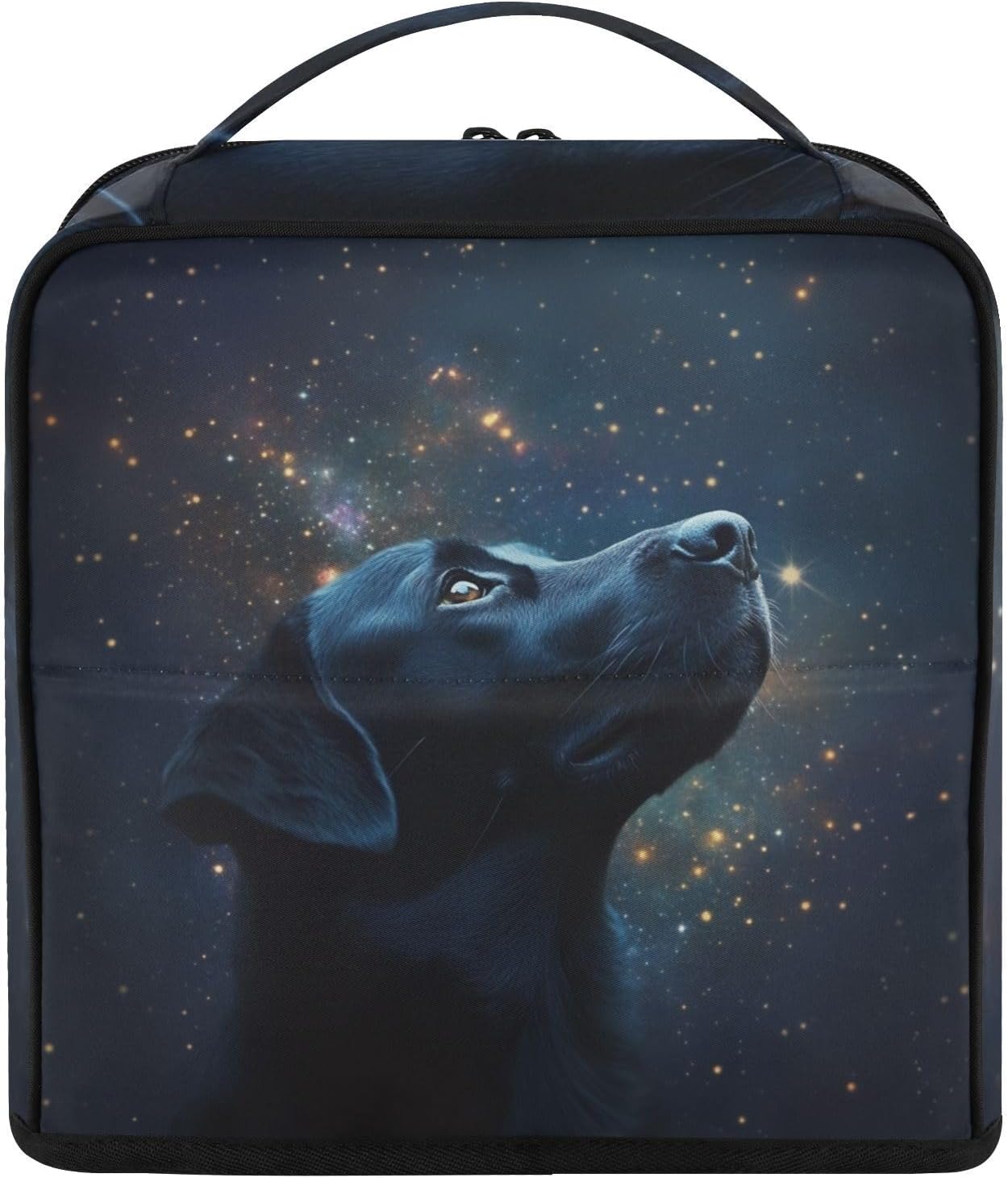 Standing Makeup Bag Cosmic Dog Gazing Travel Toiletry Bag