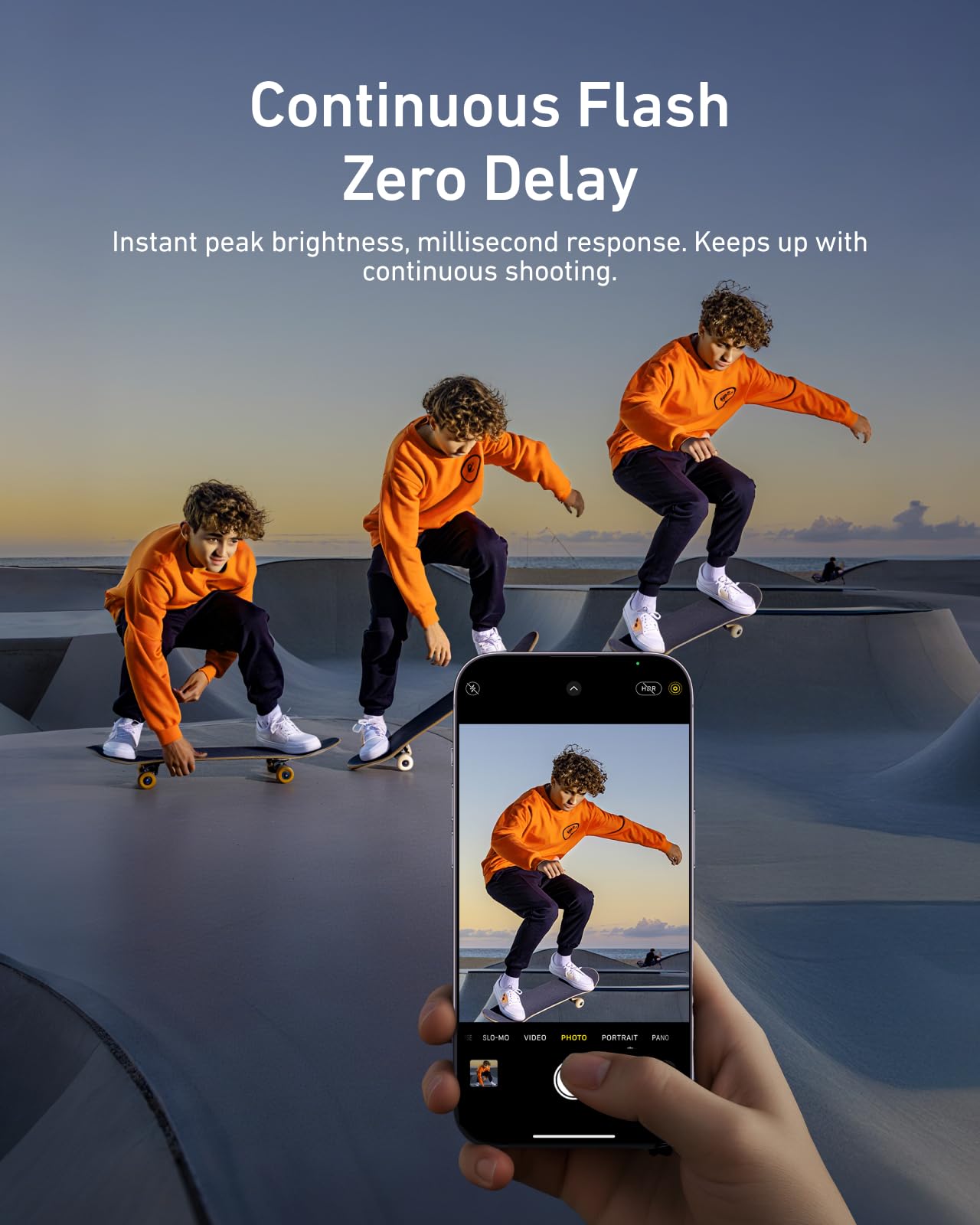 TELESIN 2 in 1 Telefono Magnetico Luce per selfie con flash, compatibile con MagSafe, CRI 85+, Luce anulare da 5000 lux per iPhone/Android, luce LED per selfie con modalità flash per Vlog/Foto/TikTok
