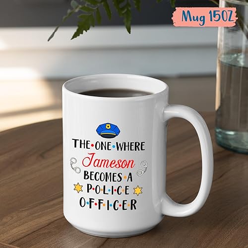 Vista 11 de Tazas personalizadas con nombre de oficial de policía, taza de café Best Cop Ever, tazas de cerámica personalizada para policía, regalo de la Taza