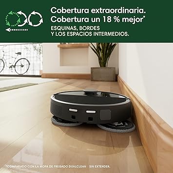 iRobot Roomba Plus 505 Combo con Base AutoWash multifunción y autolimpiable, Mopas DualClean con PerfectEdge, PrecisionVision IA, Clearview Pro LiDAR, Secado Aire Caliente mopas, 75 días autovaciado_N3