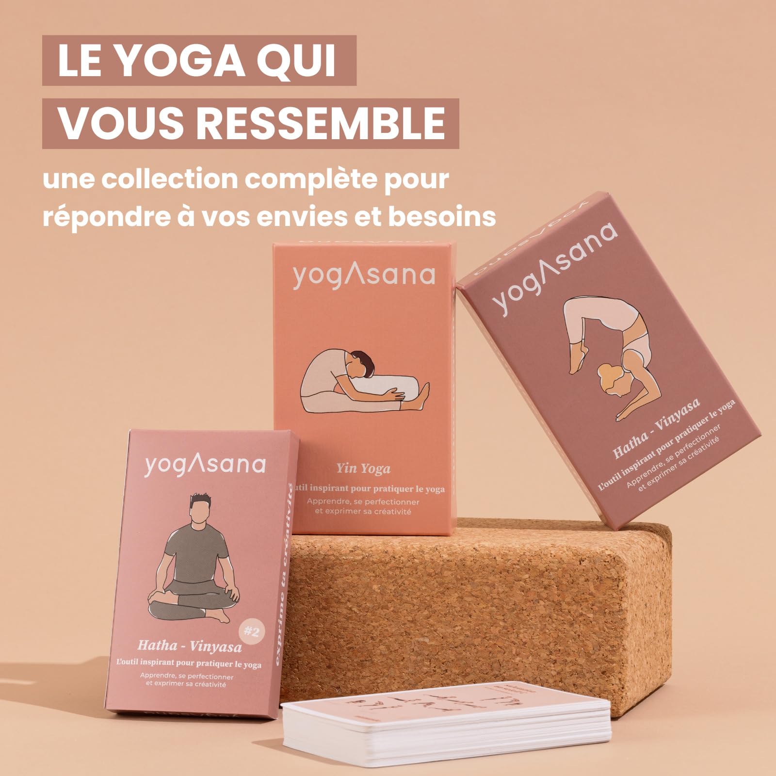 Yogasana Jeu de Carte français 80 Cartes - Hatha Vinyasa - Tous Niveaux - Guide de séquences pour se perfectionner en autonomie - 75 Postures