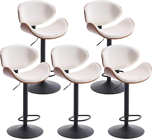 Miniatura 10 de Kidol & Shellder Juego de 2 taburetes de bar grises con respaldo alto, sillas de bar giratorias ajustables, montaje rápido de 3 minutos, garantía de