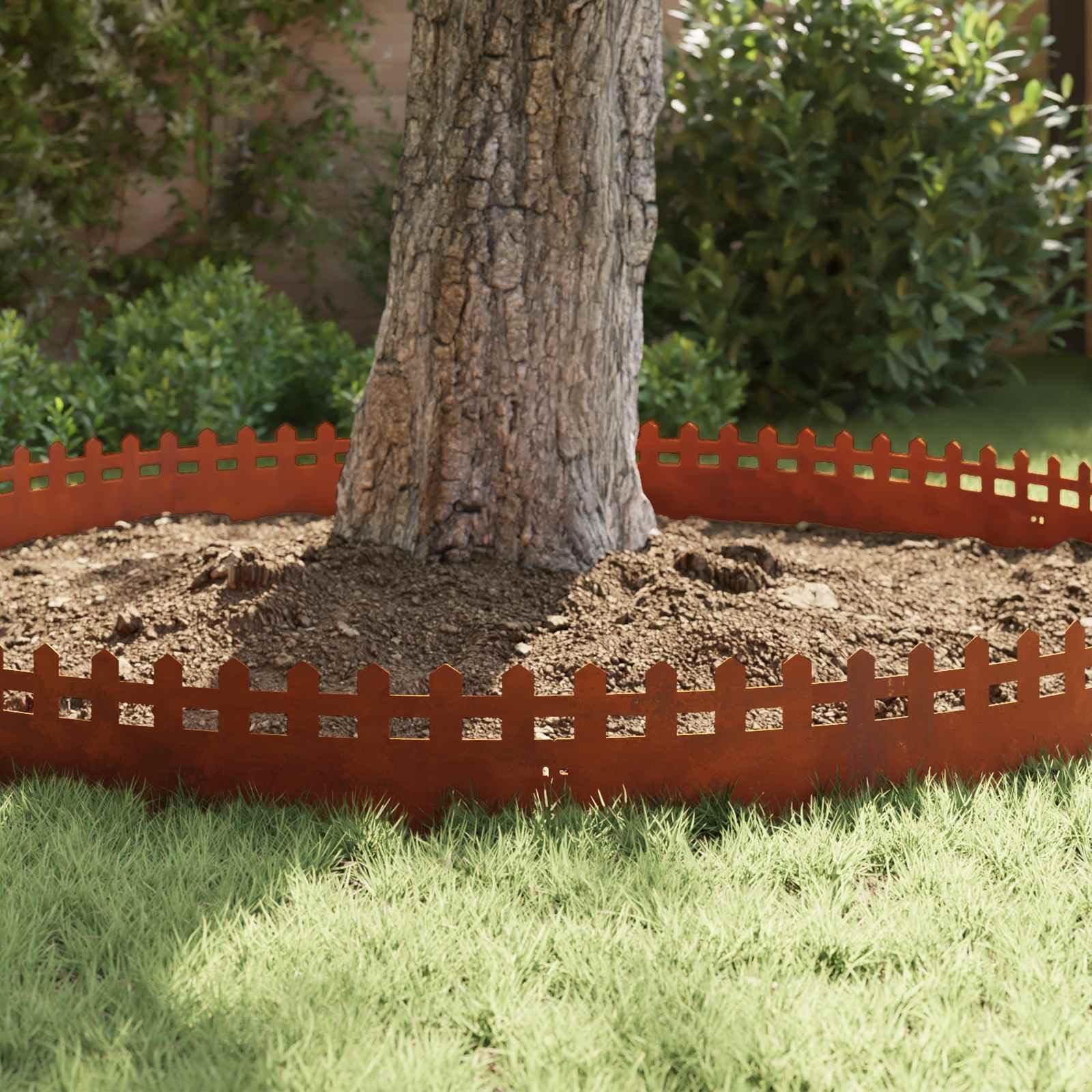 Lot de 20 bordures de pelouse en métal pour parterres de jardin et chemins - 103 x 0,05 x 22 cm - Pour un aménagement de jardin texturé