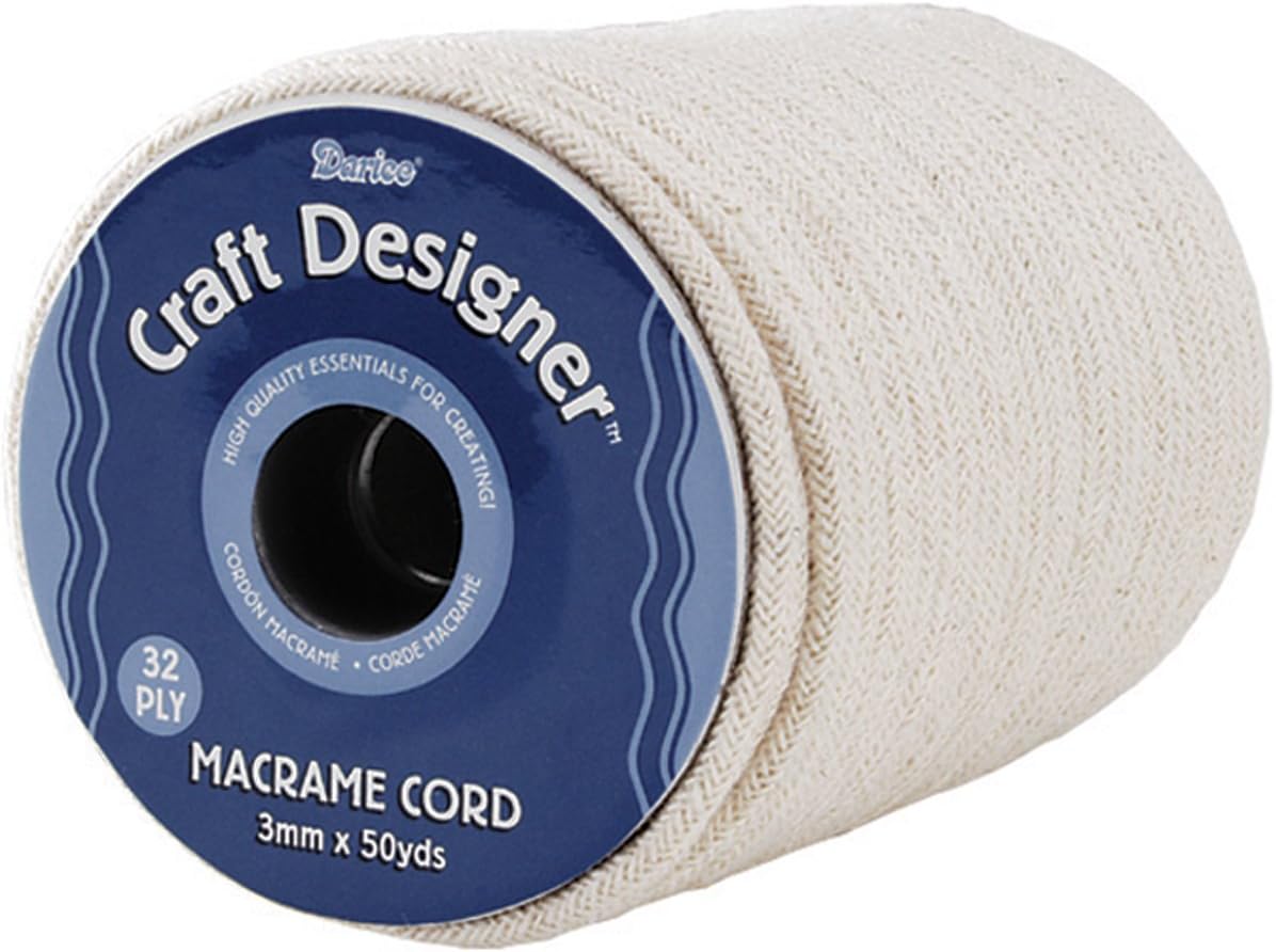 Darice 1971-15 Macrame Cord Natural Cotton 32-Ply 3mmX50yd