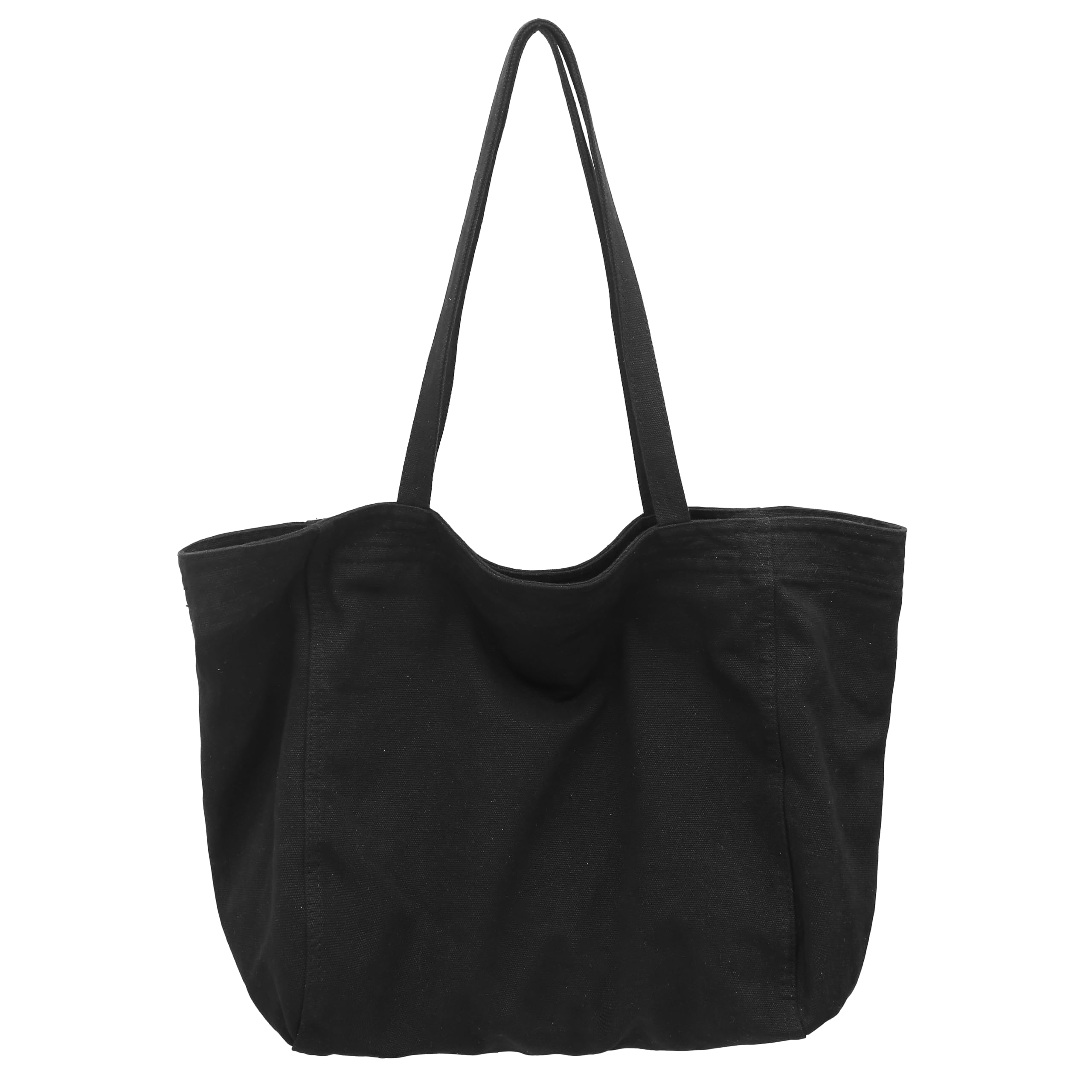 Cotton Tote Handbag Women Canvas Crossbody Beach Bag Hobo Shoulder Tote Bag with 3 External Pocket,Zipper Closure