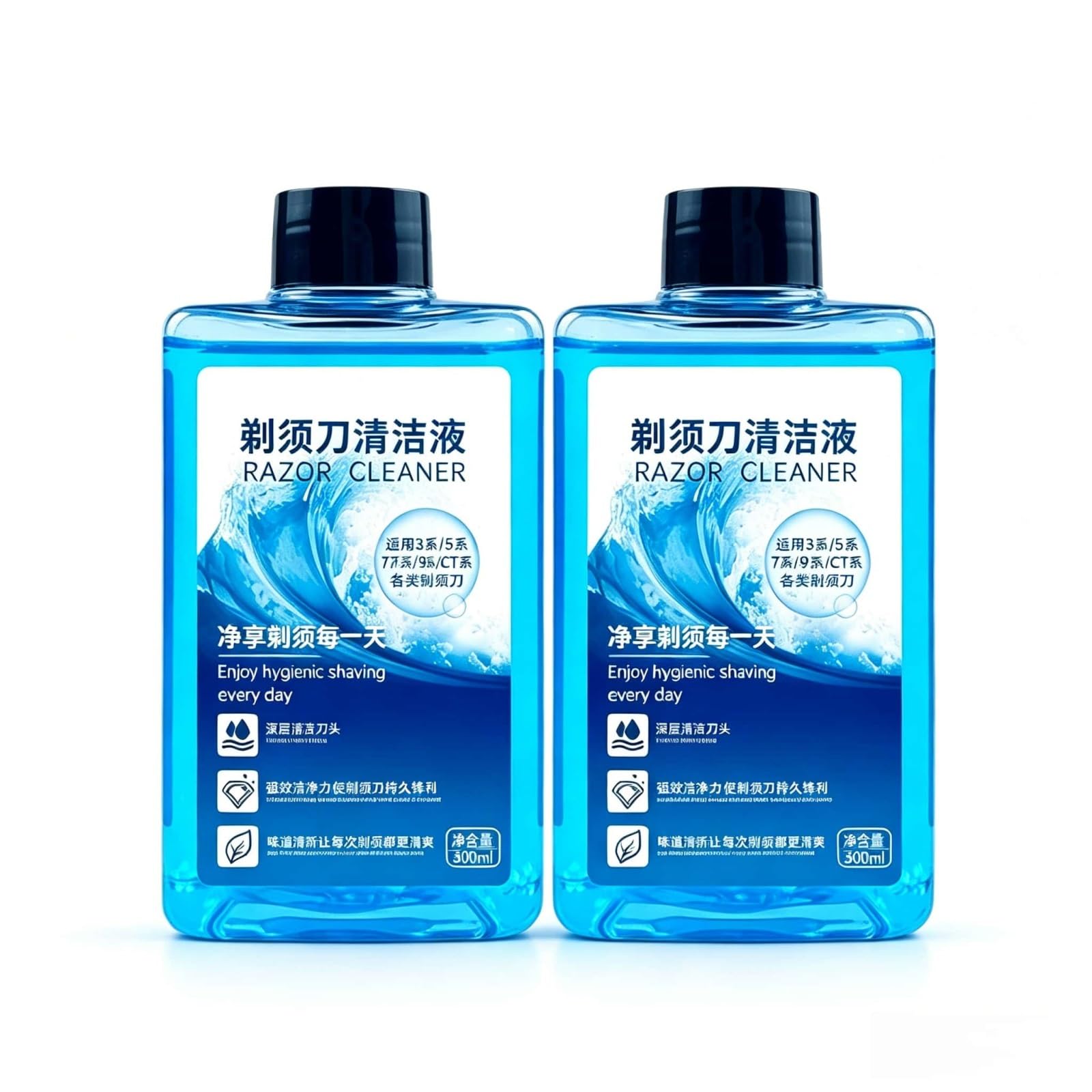 Líquido De Limpieza for Afeitadora Recambio, 300ml X2, Clean & Renew Reemplazo CCR2/CCR4, Limpieza Profunda Cabezal Lubricación, Compatible con Braun 3/5/7/9/CT Series