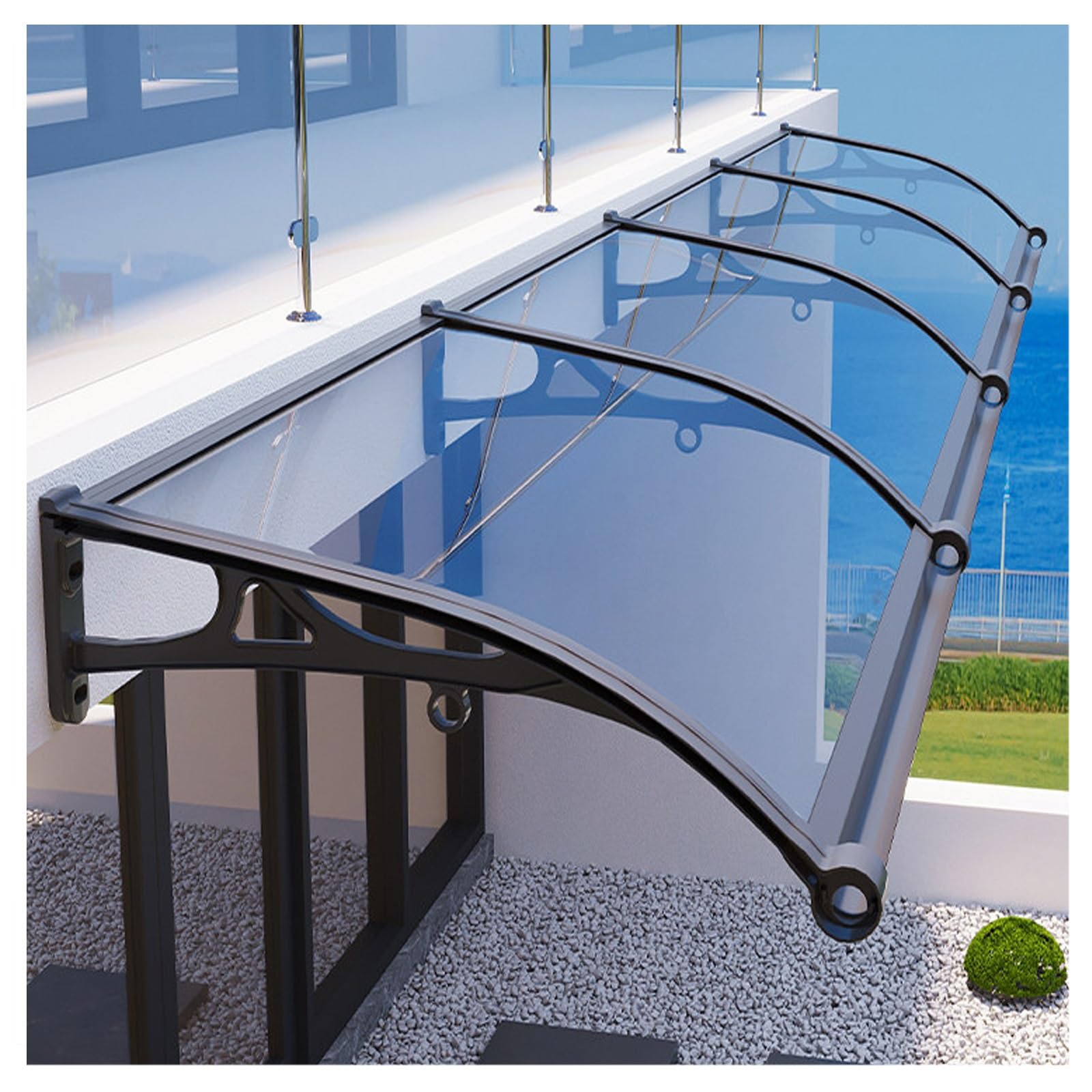 Auvent de porte anti-UV contre la pluie, auvent 80 x 260 cm pour protéger l'entrée de maison