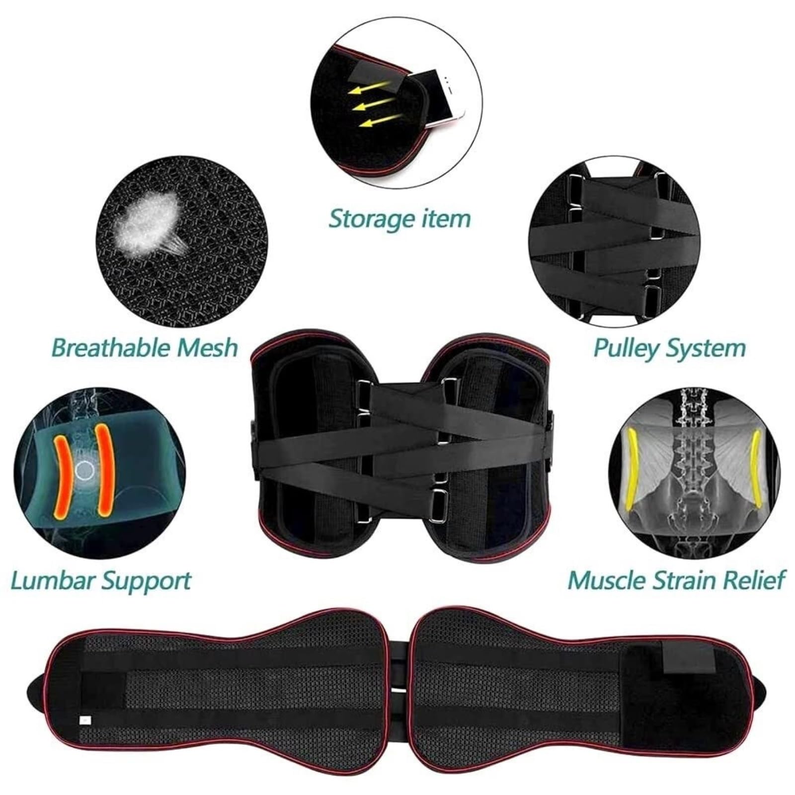 TTDGYYXW Supporto per la Schiena Tutore per la Parte Bassa della Schiena Cinture di Supporto Lombare Corsetto Supporto per la Schiena Cintura di Supporto per Fascia di decompressione(M)