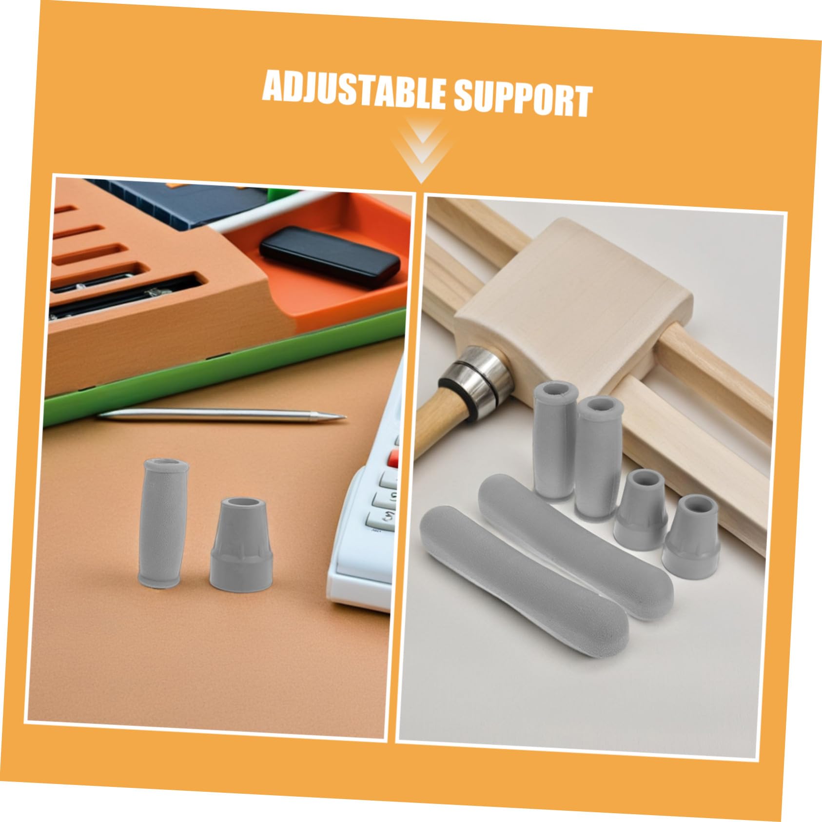 4 Set Kit Accessori per Stampelle con Cuscinetti Ascellari Morbidi Impugnature Ergonomiche Antiscivolo e Puntali in Gomma per Bastoni da Passeggio