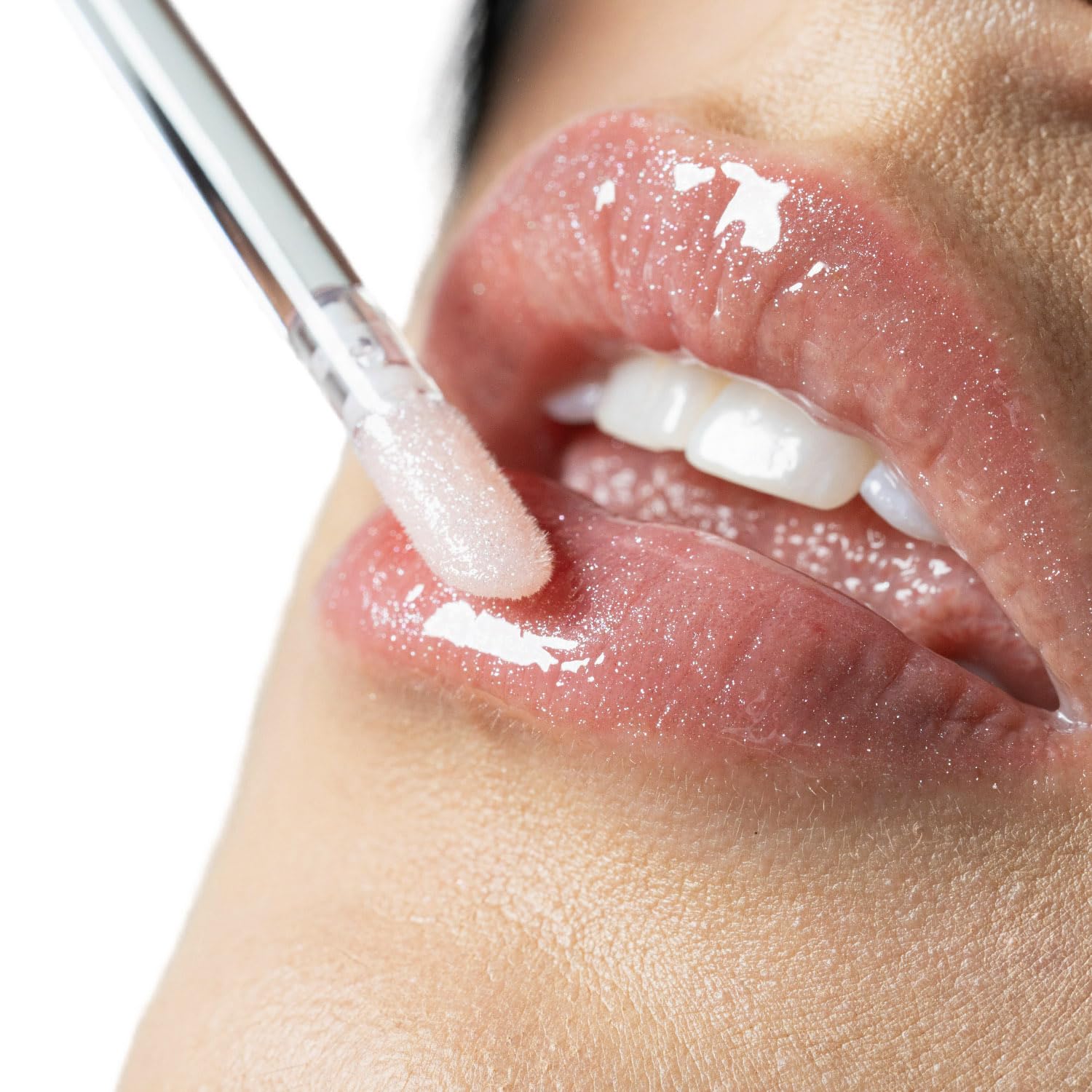 Palladio Lip Glaze Serum, Hydrating Lip Gloss with Peptides & Hyaluronic Acid for Plump, Smooth, and Nourished Lips – Vegan, High-Shine, Non-Sticky Finish (Rose Sorbet) - Image 4