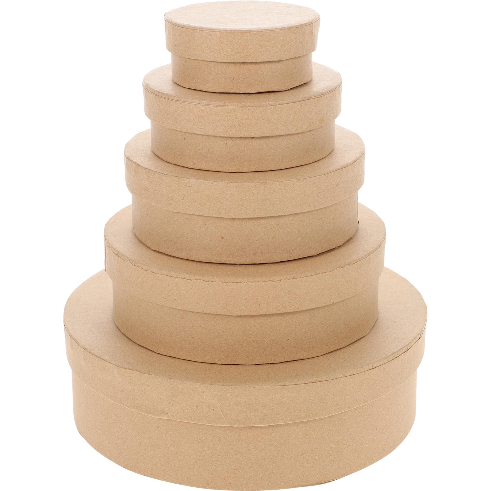 Scatole Rotonde Leggere e Facili da Trasportare 5 Pezzi in Cartone Kraft per Confezioni Regalo per Dolci e Decorazioni per Feste