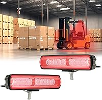 Vista 10 de Luz de advertencia de montacargas de alto brillo de 3 lentes, luz LED roja de seguridad para carretilla elevadora, 30 W CC 12 V-100 V, haz ajustable