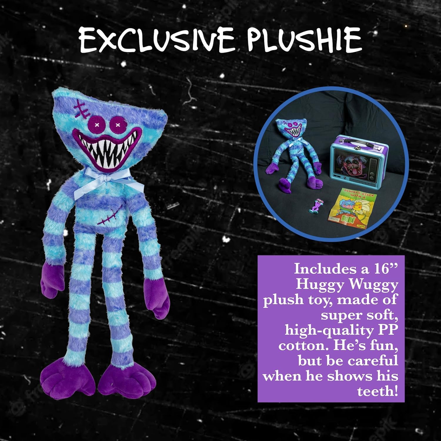 Poppy Playtime Huggy Wuggy & Friends PJ Pug-a-Piller Tin Collectors Bundle – Enthält Plüsch, Figur, Mini-Poster und Lunchbox