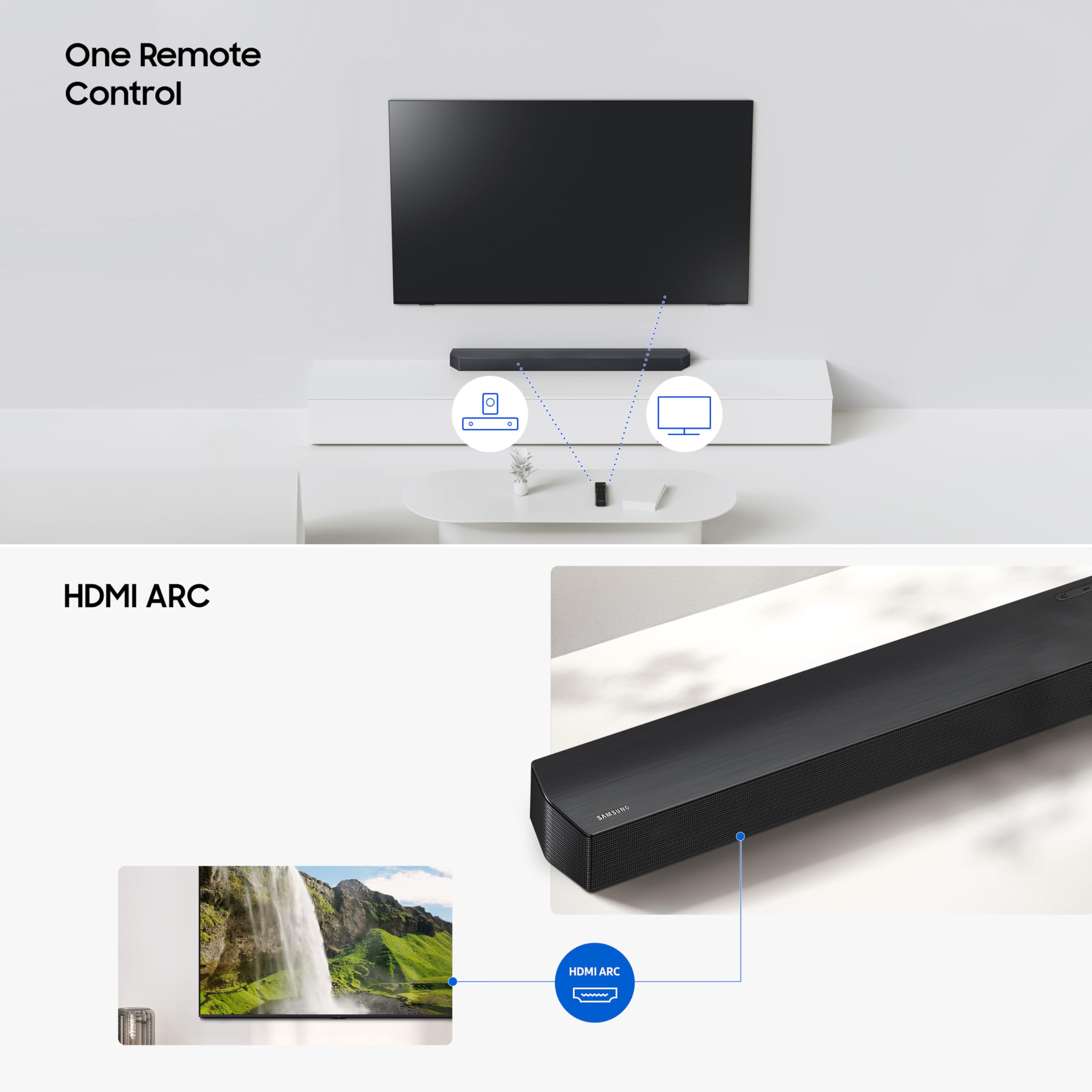 Samsung 370 W 3.1 ch Soundbar with Dolby Audio | DTS Virtual:X | Q-Symphony | Center Speaker | 3D Surround Sound | HDMI ARC | Optical in | Bluetooth | USB | Wireless Subwoofer (HW-B650F/XL, Black) — Amazon image 8