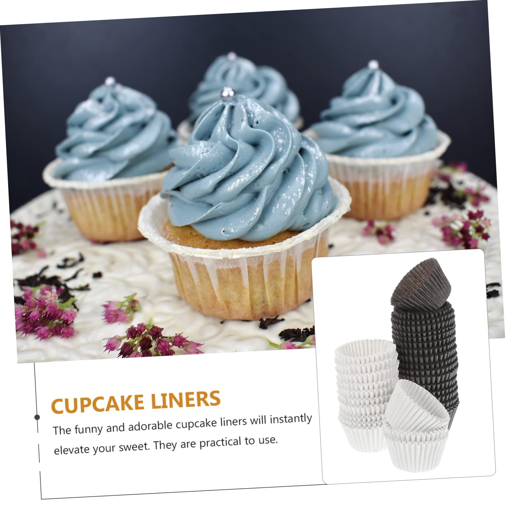 PRETYZOOM Capacillos Para Cupcakes Grandes 1000 Piezas Papel Resistente Blanco y Café Para Hornear Bolsitas Para Postres Fiestas y Repostería Hogar
