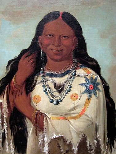 Miniatura 1 de Póster de George Catlin- Kay-a-gis-gis a Young Woman a beautiful young woman pulling her hair out of braid impreso por Catlin (18 x 24)