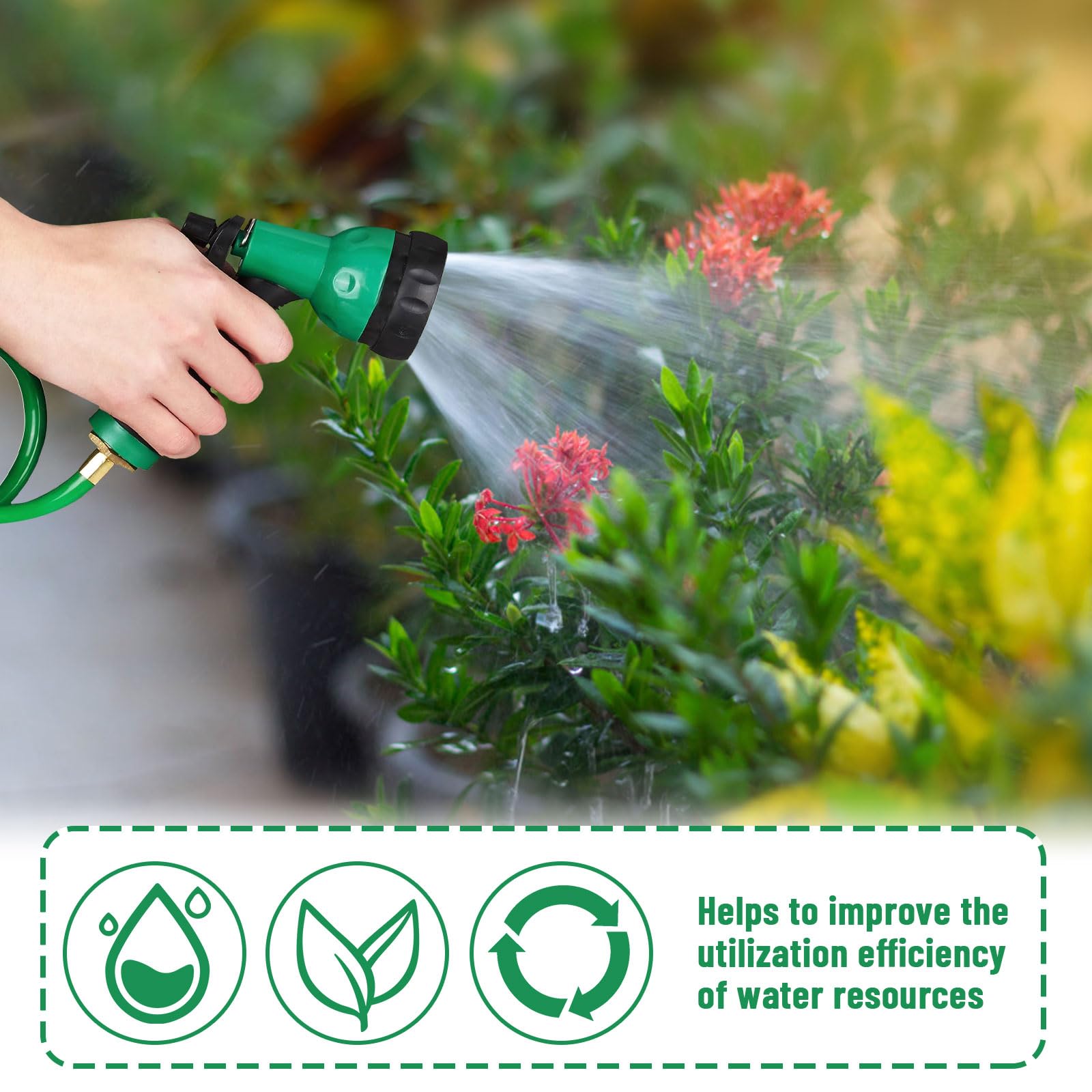 Tubo Flessibile a Spirale Irrigazione, Acqua Tubo Estensibile da Giardino, Spirale Giardino con 5 Funzioni Spruzzo, Applica Giardinaggio Irrigazione Prato (20cm)