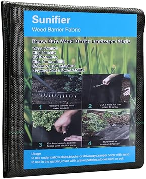 Weed Barrier Landscape Fabric Heavy Duty,Garden Fabric Weed Barrier,Black Mulch for Landscaping, Weed Blocker Fabric Garden Bed Cover Garden Supplies 3ft x 60ft