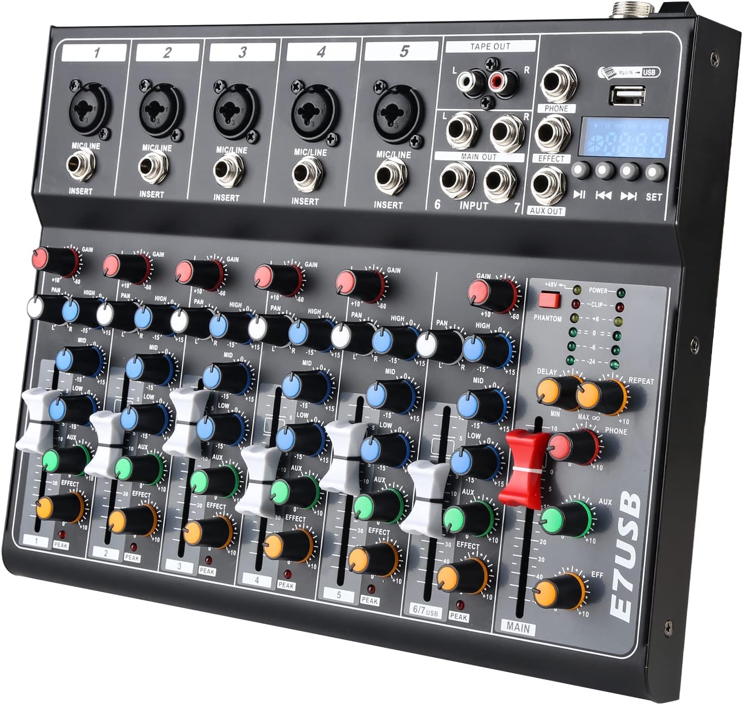Audio Mixer Channel, Sounds Mixer for Streaming. Mixing Board Console