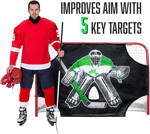 Miniatura 4 de Crown Sporting Goods 72 x 48 pulgadas, diseño de calavera verde de francotirador de hockey sobre hielo