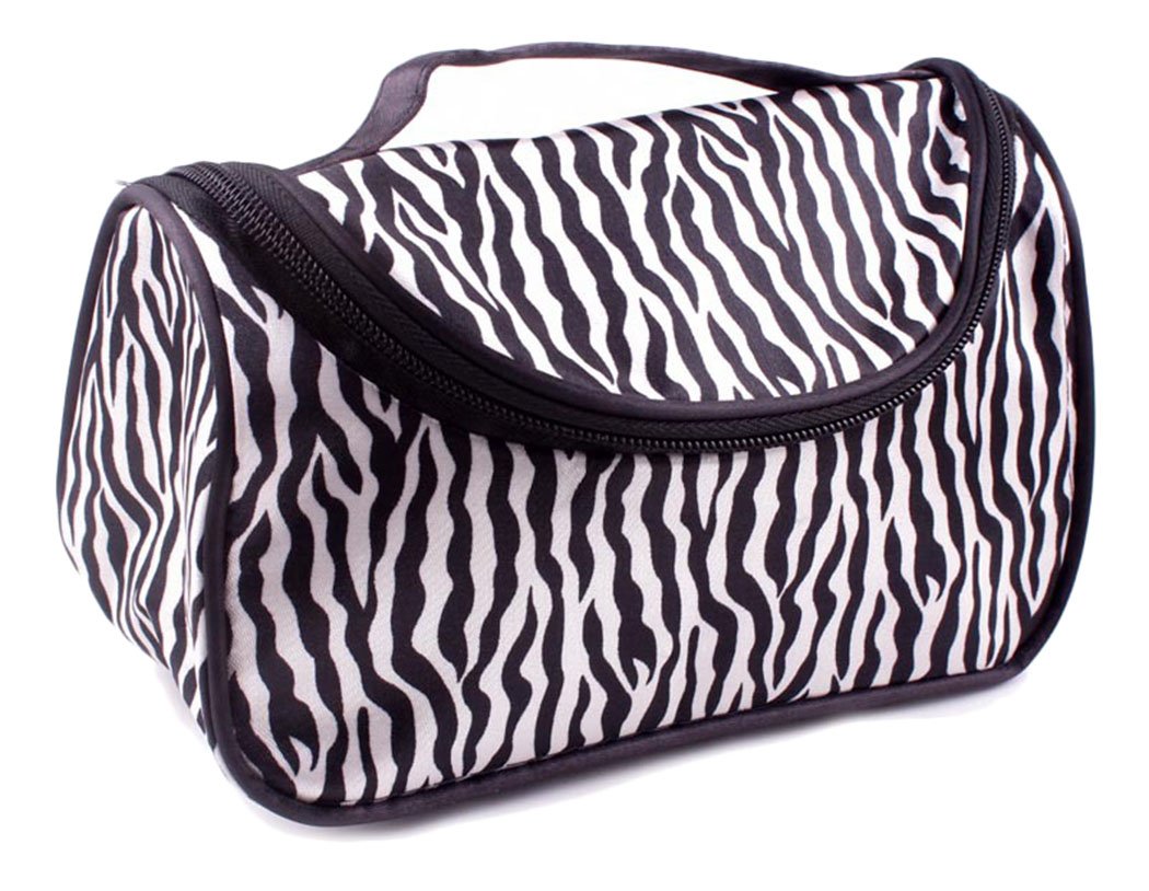 Fashion Zebra Pattern Lady Makeup Bag Women Portable Cosmetic Toiletry Bags Travel Storage Organizer by Unknown