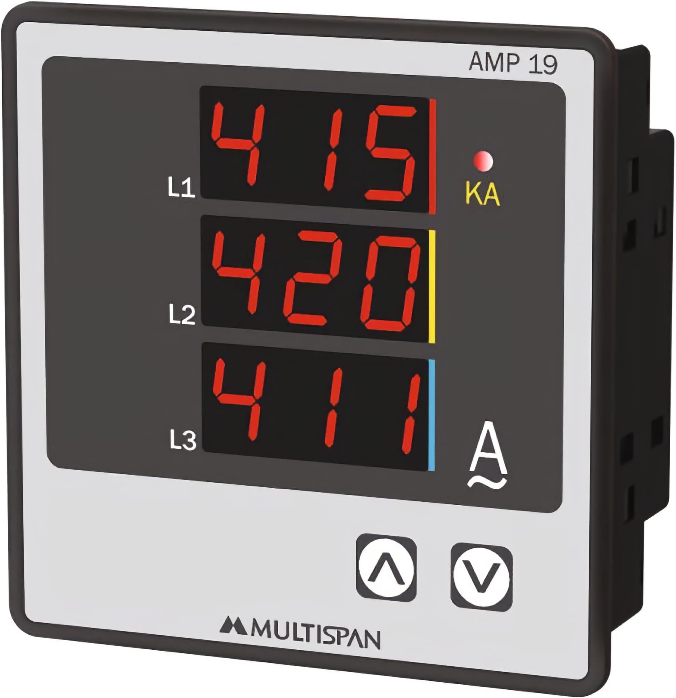 Multispan Amp-19N Corded Electric Three Phase Ampere Meter, Multicolor