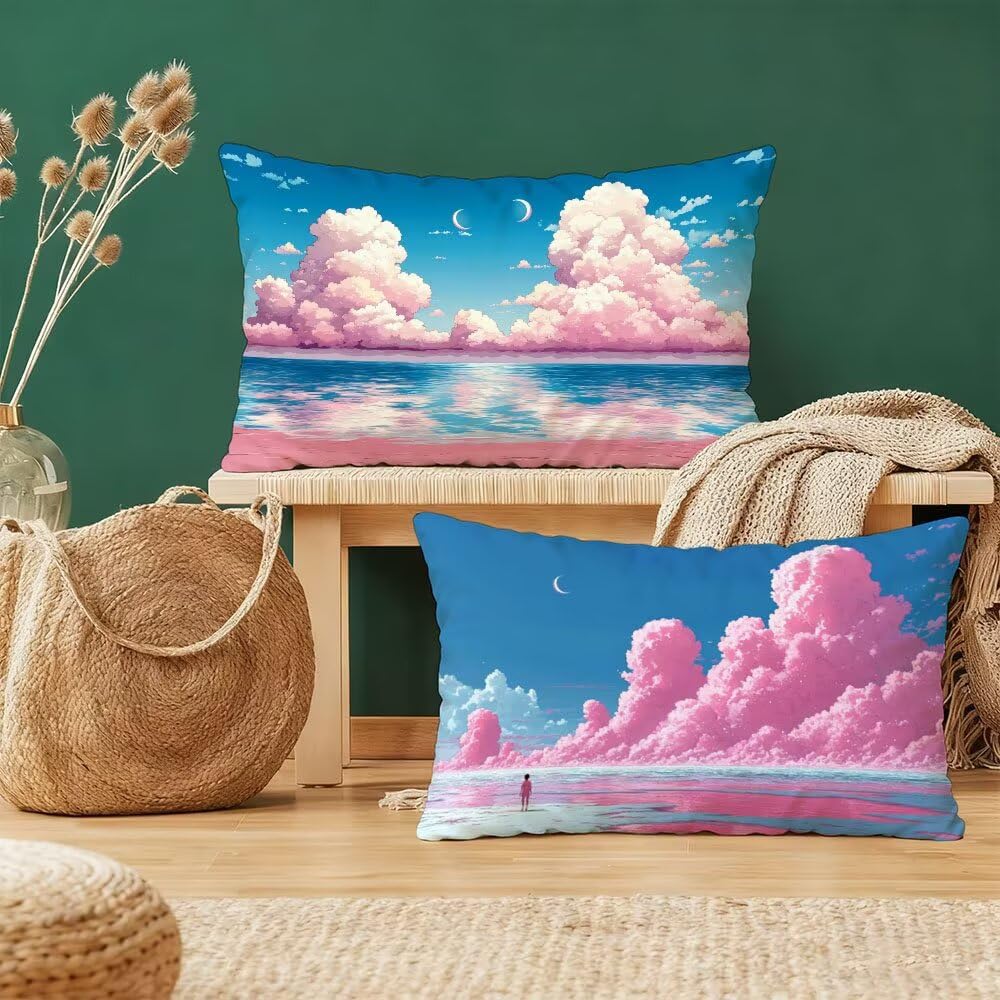 Housse de coussin 40x80 rectangulaire avec fermeture éclair invisible et douce
