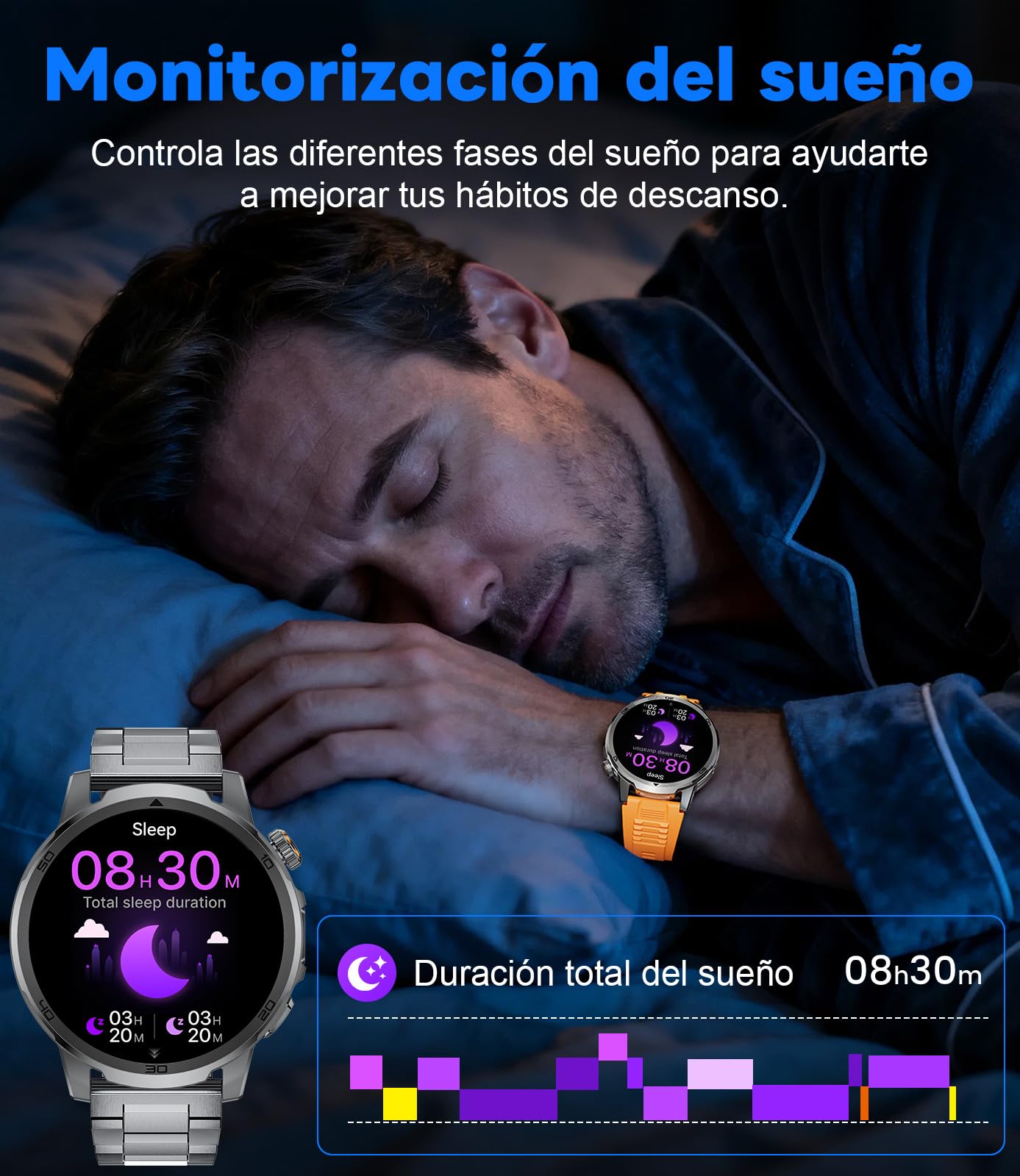 FEELNEVER Reloj Inteligente Hombre,1.85" HD Smartwatch Hombre con Llamadas,Pulsómetro SpO2, Monitor Sueño, Podómetro,Batería de 1000 mAh, 110+ Modos Deportivos iOS Android,Negro