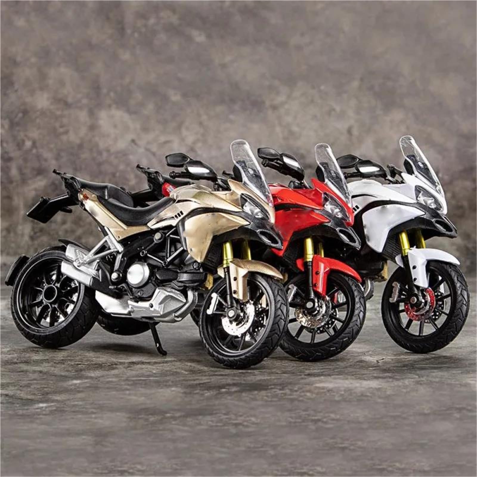 Modelo de Motocicleta Moto Todoterreno con Amortiguador Impactos, Juguete Regalo, Escala 1/12, para Ducati MTS Enduro, Modelo Motocicleta, Colección Vehículos Fundidos A Presión(Rosso)