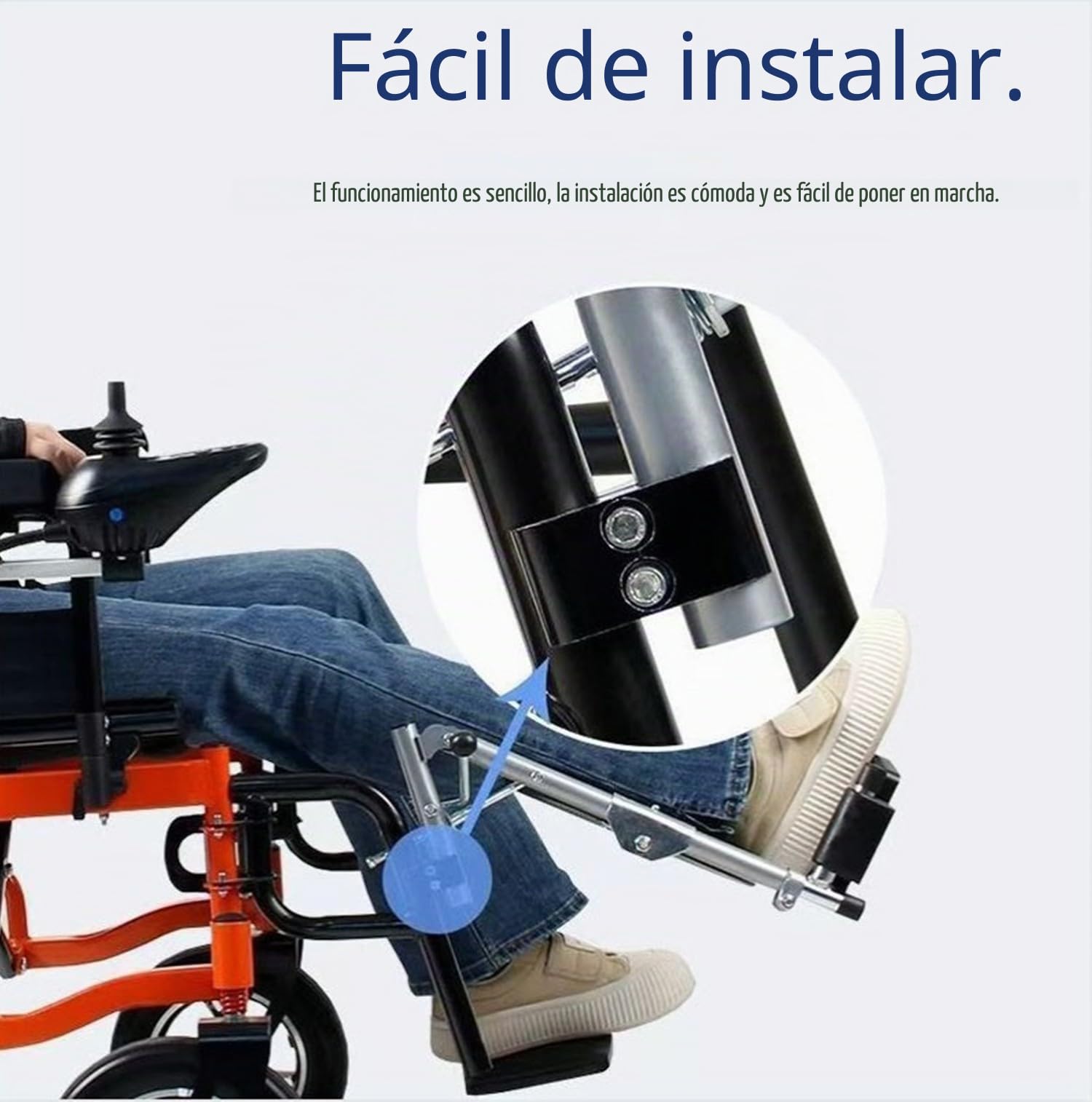 BLUEZY Reposapiés Elevadores Universales para Sillas De Ruedas Reposapiés Compuestos con Soportes Acolchados para Pantorrillas para Sillas De Ruedas Se Adapta A La Mayoría Right
