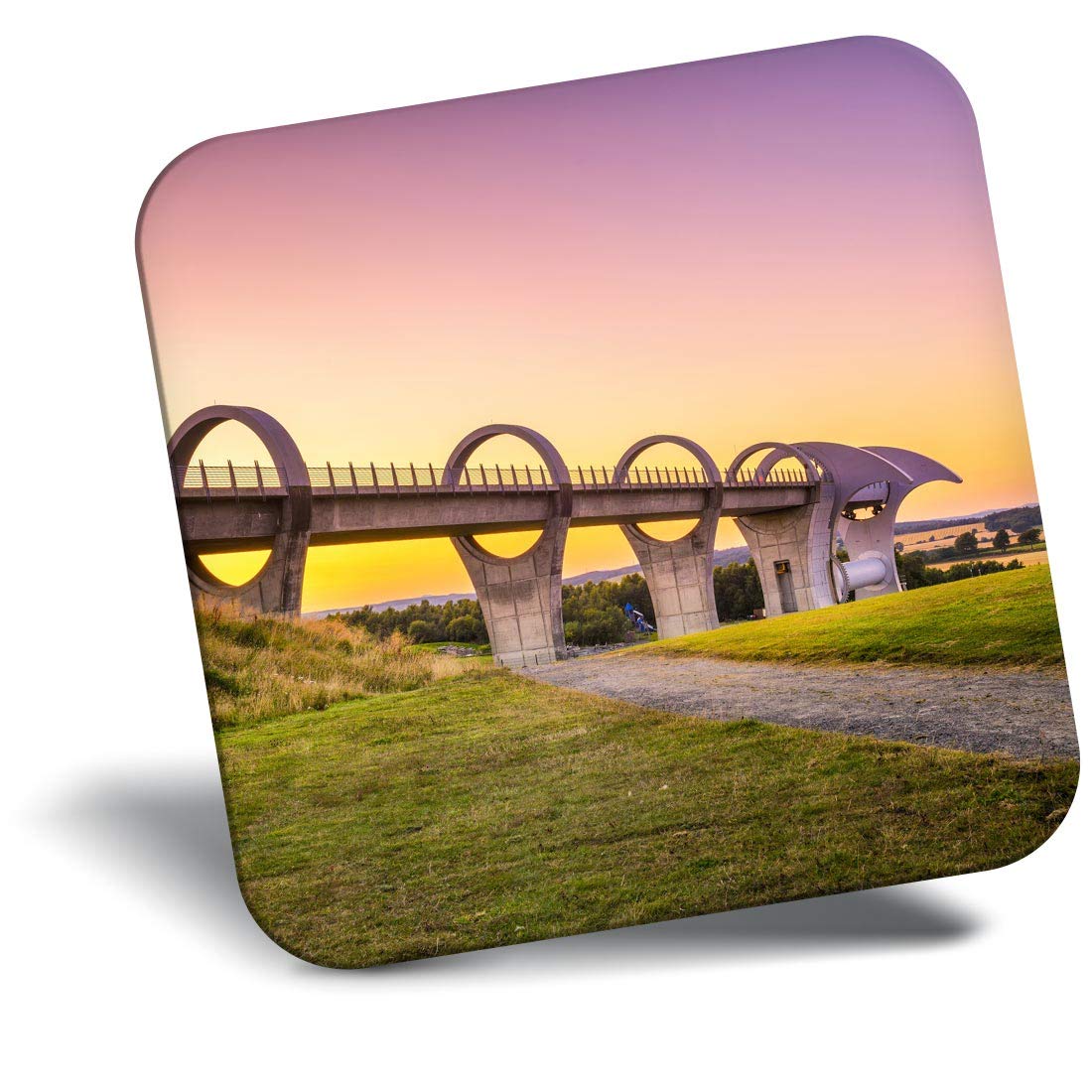 Destination Vinyl Ltd Fridge Magnet - Falkirk Wheel Scotland Canal for Office, Cabinet and Whiteboard, Magnetic Stickers, 44996