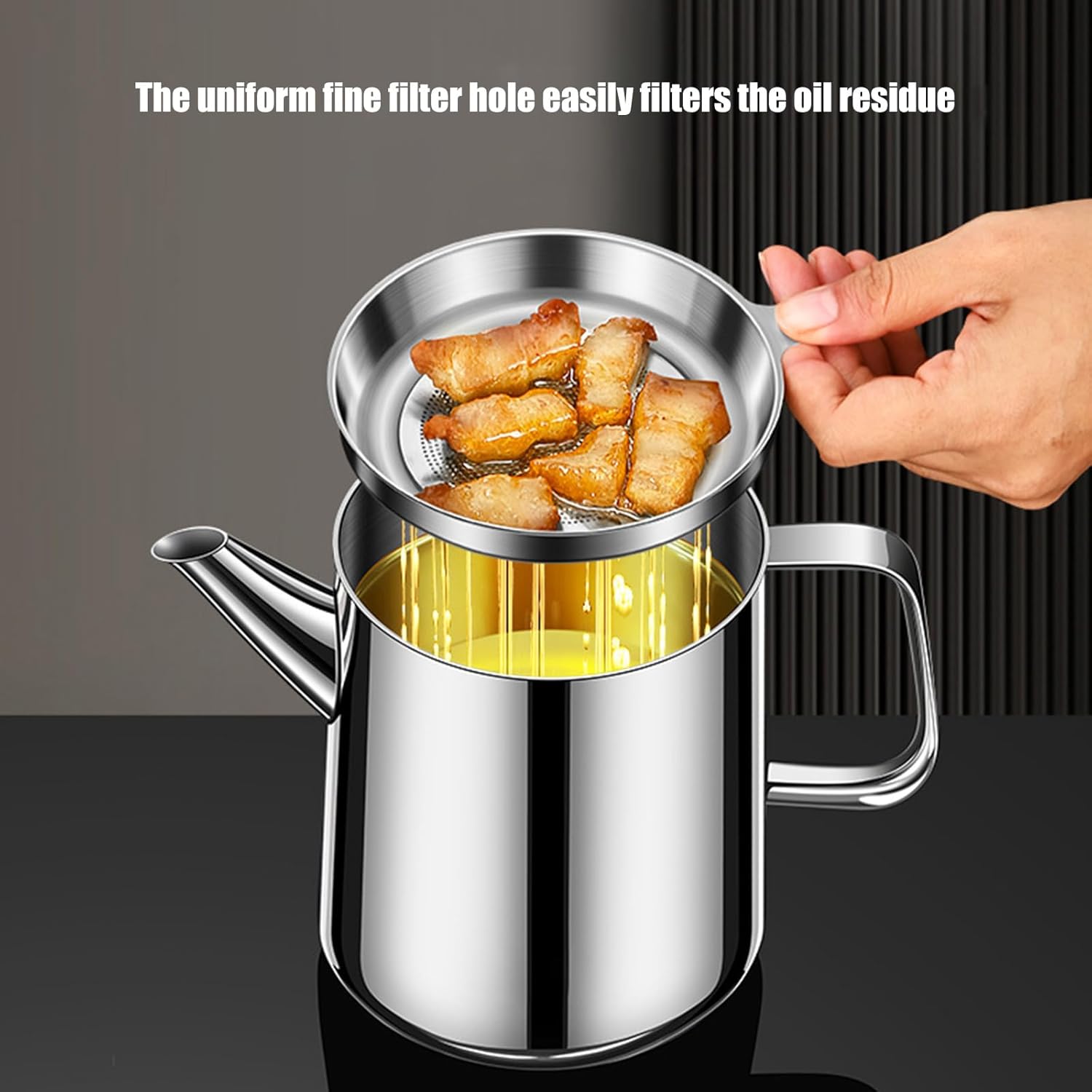Practical Stainless Steel 304 Oil Strainer Fast Filtering Tool For Health Cooking Large Capacity Kitchen Accessory Professional Cook Skimmer