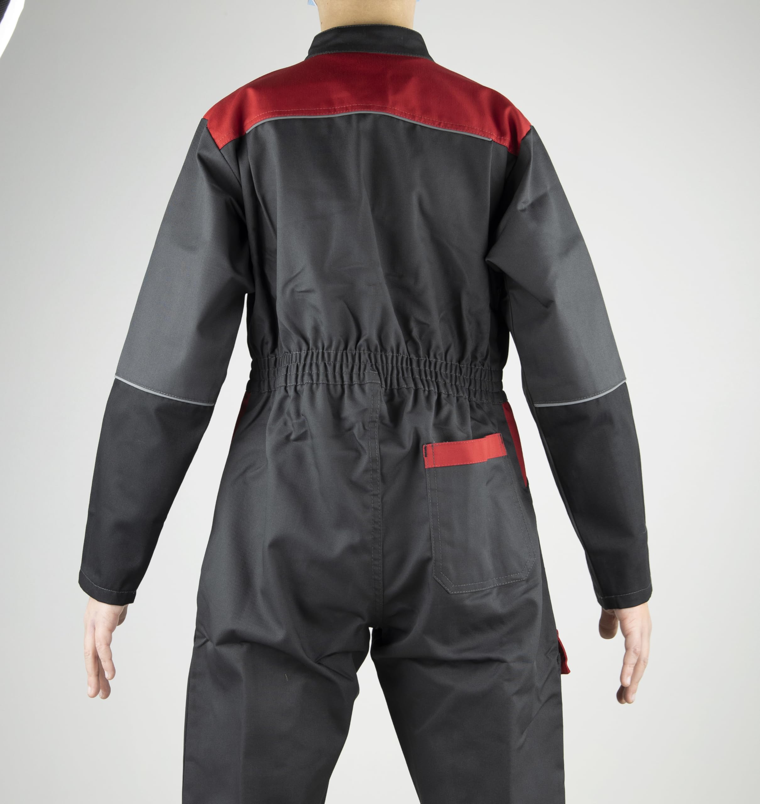 LMA Combinaison de travail ENFANT ELFE - GRIS SOMBRE/NOIR/ROUGE 14 ans - Vêtements de travail