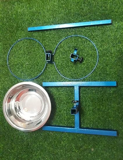 GS Stainless Steel H Type Double Diner Food Bowl Stand for Dog (Medium)