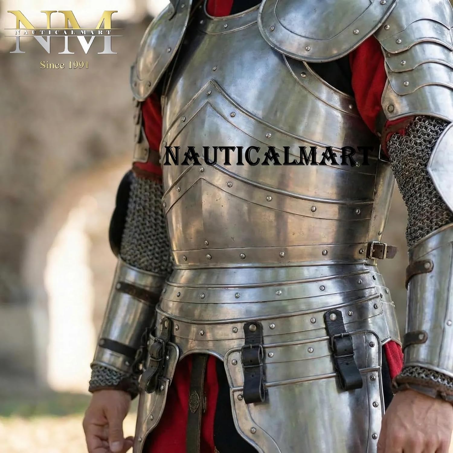 Medieval Barbuta Winged Knight Armor Suit- Wearable Full Body Steel Plate Armor with Valkyrie-Inspired Feathered Helmet, Breastplate, Pauldrons, Bracers Perfect for LARP, Renaissance Fairs, & Cosplay