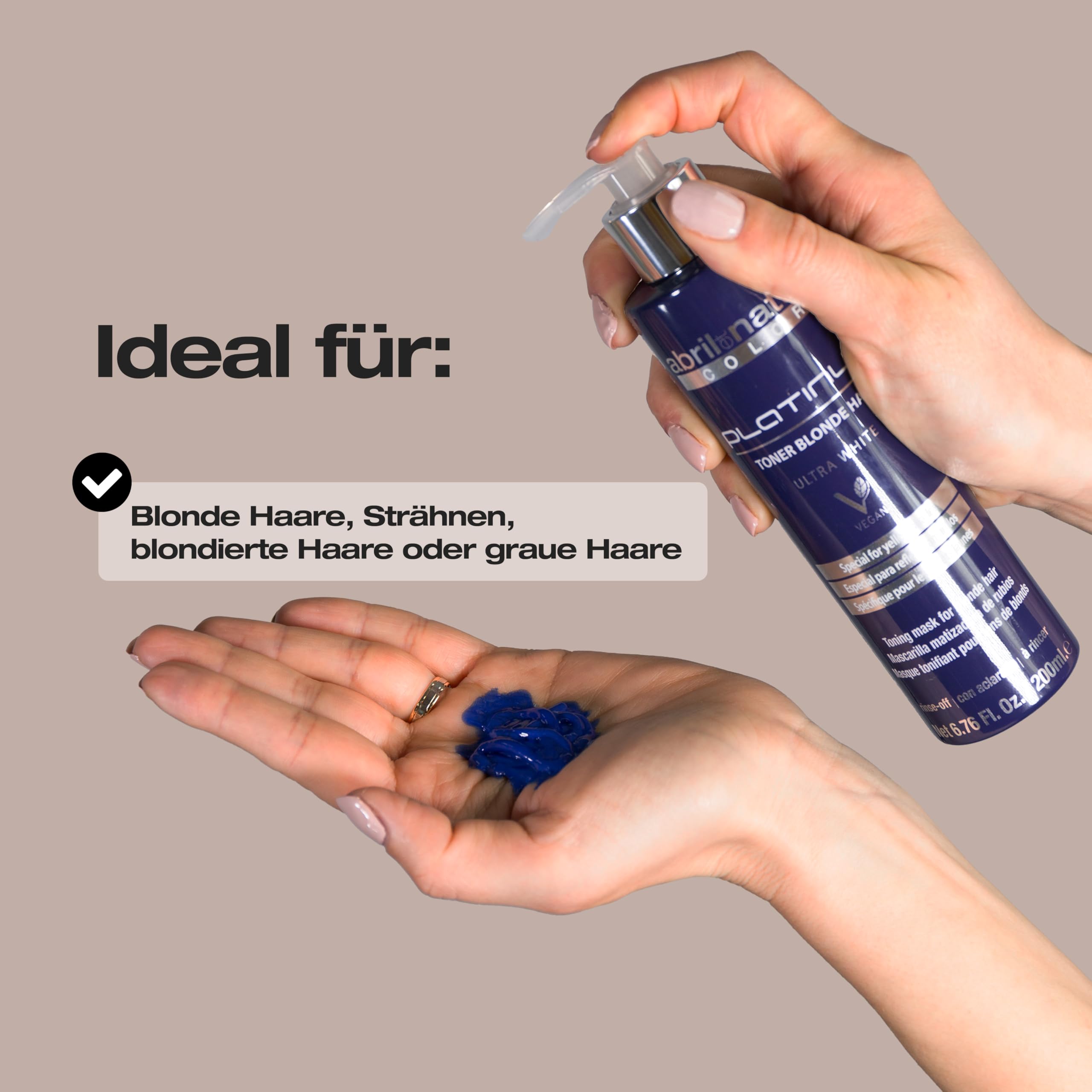 abril et nature - Platinum Haarmaske Professionell - Für Blonde, Aufgehellte, Strähnchen- und/oder Graue Haare - Violette Tönung - Tschüss Gelböne - Platin-Ausstrahlung - 1000 ml