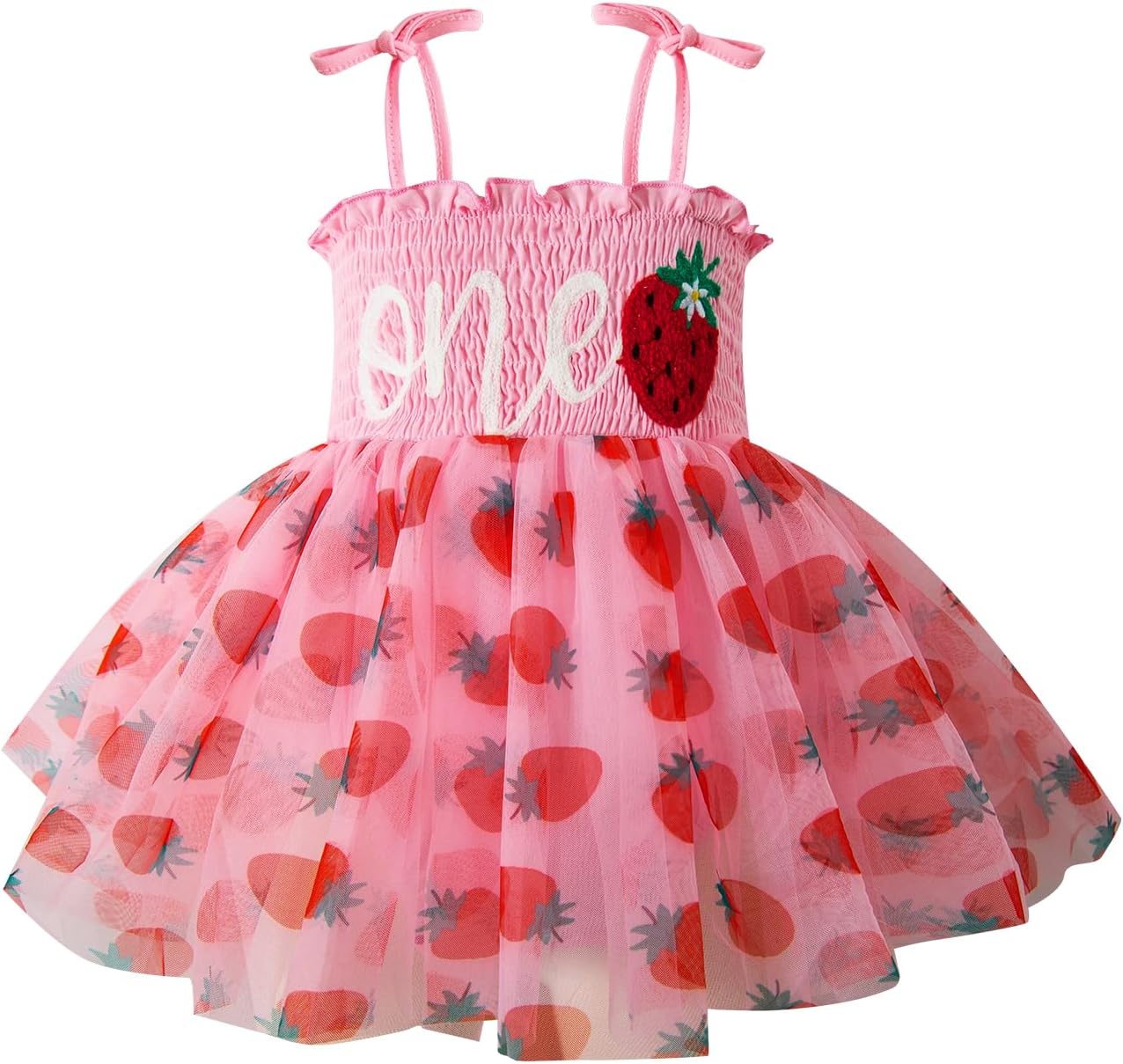 Baby Girl 1st Birthday Clothes One Year Old Tulle Romper Sleeveless Bodysuit Cake Smash Outfits - Image 2
