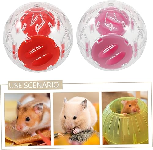 Miniatura 5 de Balacoo 2 bolas transparentes de hámster para hámsteres enanos, juguete de ejercicio con ventilación para mascotas pequeñas para actividades