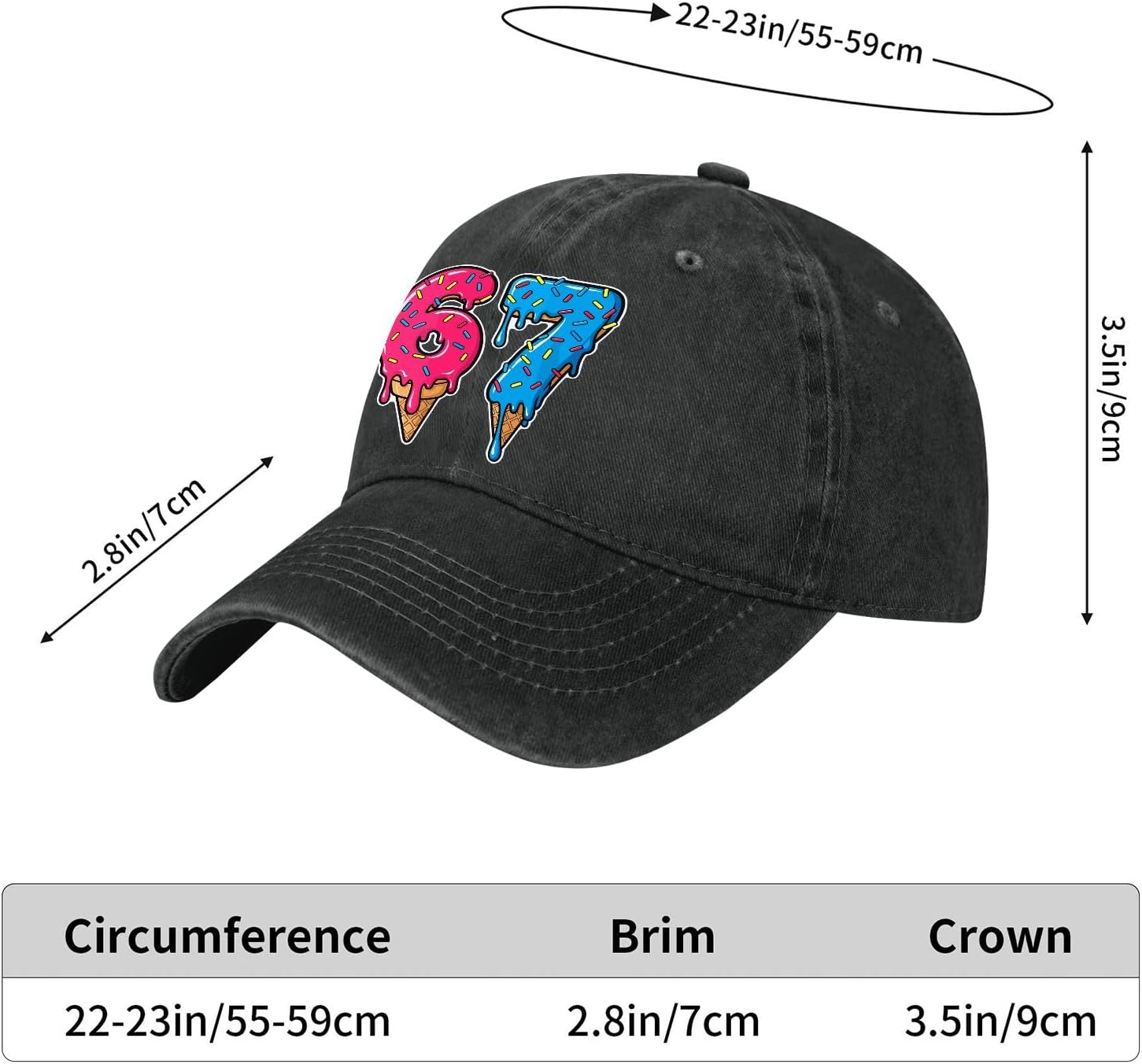 67 Six Seven 6 7 Meme Design Funny 6 7 Hats for Mens Aesthetic Washed - Image 4