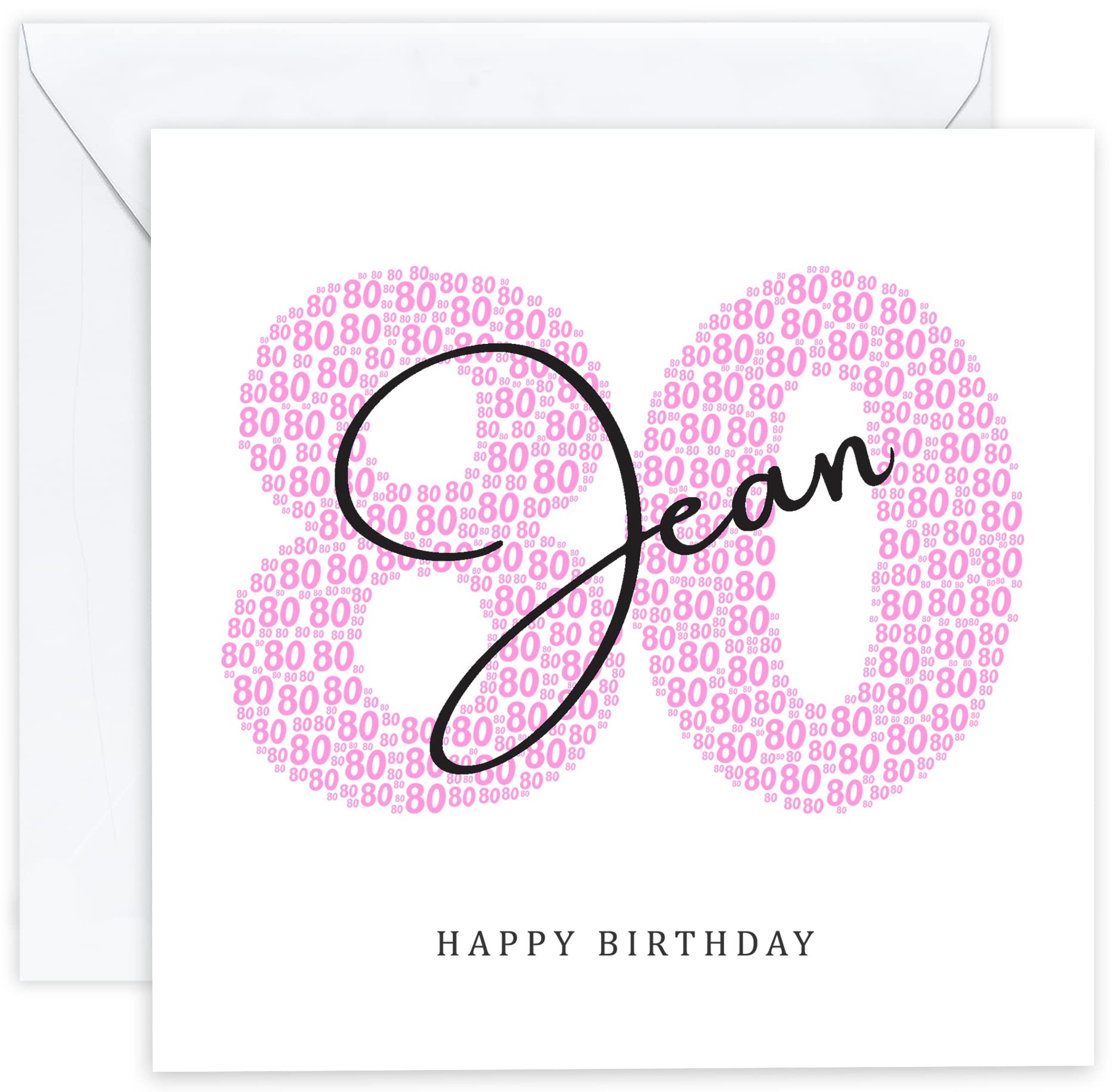 Personalised 80th Birthday Card - Eightieth Birthday Card for 80 Year Old Women Mum Mother Gran Nan Grandmother Sister Wife Woman Nanny Friend Her (Age 80) โ image 1