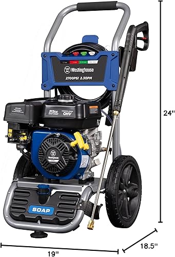 Miniatura 11 de Westinghouse WPX2700 - Lavadora a presión a gas, de 2700 PSI y 2.3 Max GPM, tanque de jabón a bordo, pistola de pulverización y varilla, juego de 5