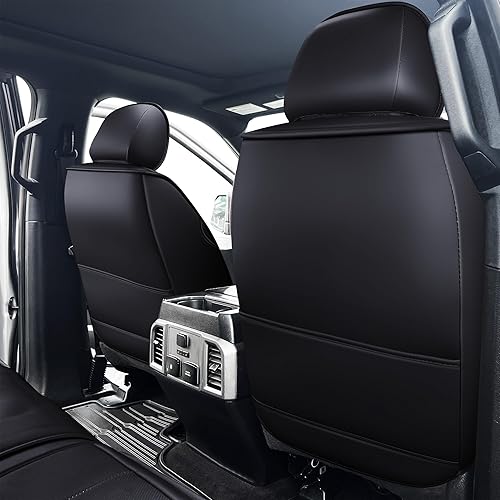 Miniatura 5 de OASIS AUTO Fundas de asiento para Chevy Silverado y GMC Sierra 2007-2025 de cuero de ajuste personalizado para camión, 1500-3500HD Crew Double