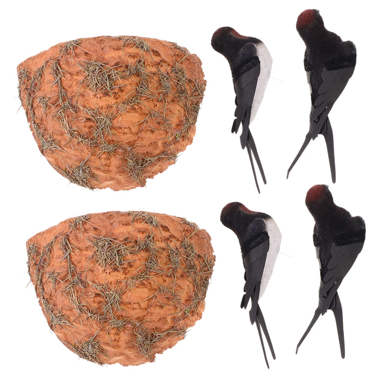 YARNOW 6sets Decorativo Di Nido Di Uccelli Simulazione Per e Fotografia Ornamento Artistico Per Interni Ed Esterni