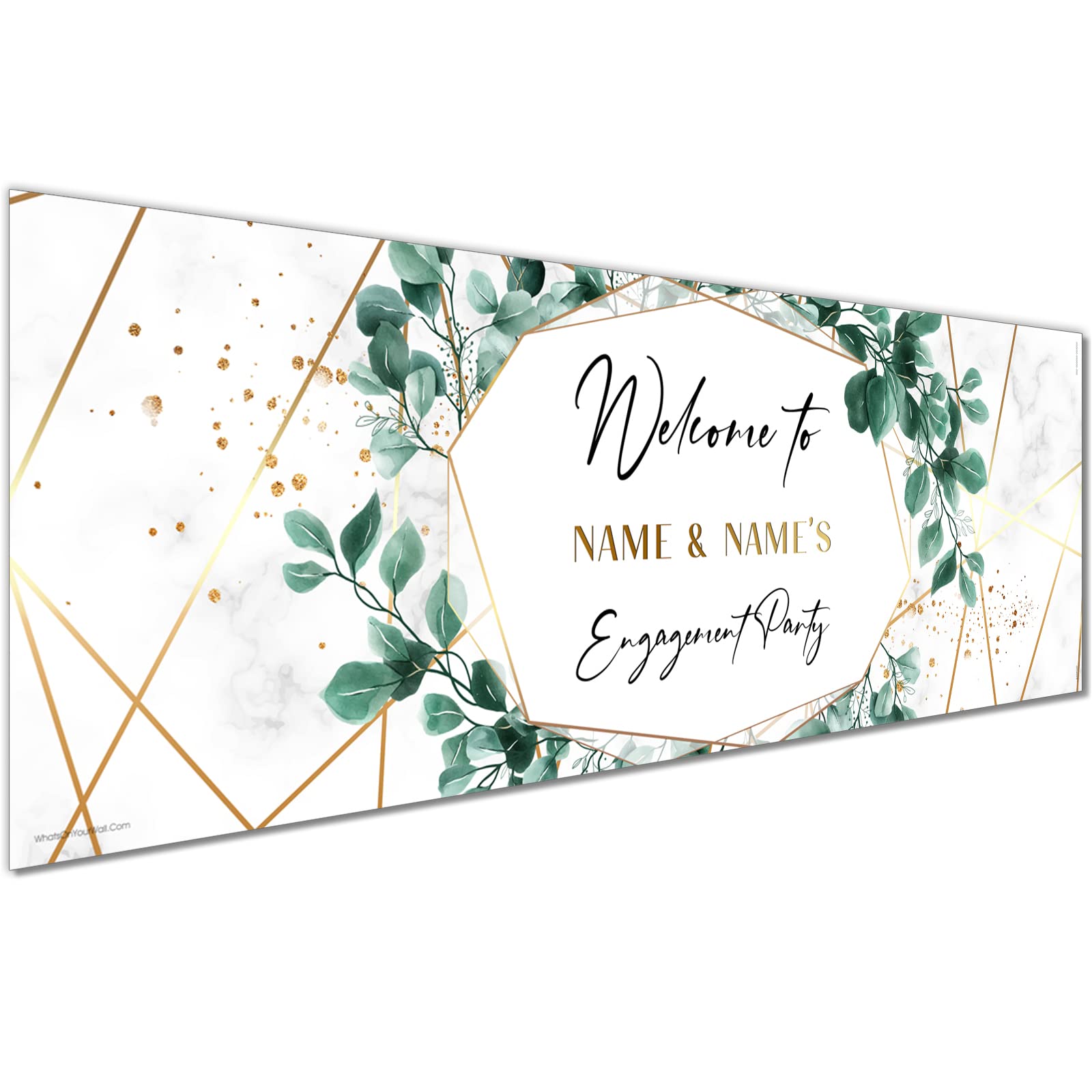 Whats On Your Wall 6ft x 1 Personalised Engagement Banners | Party Decorations | Props | Bunting Banner | Ideas | Black Gold