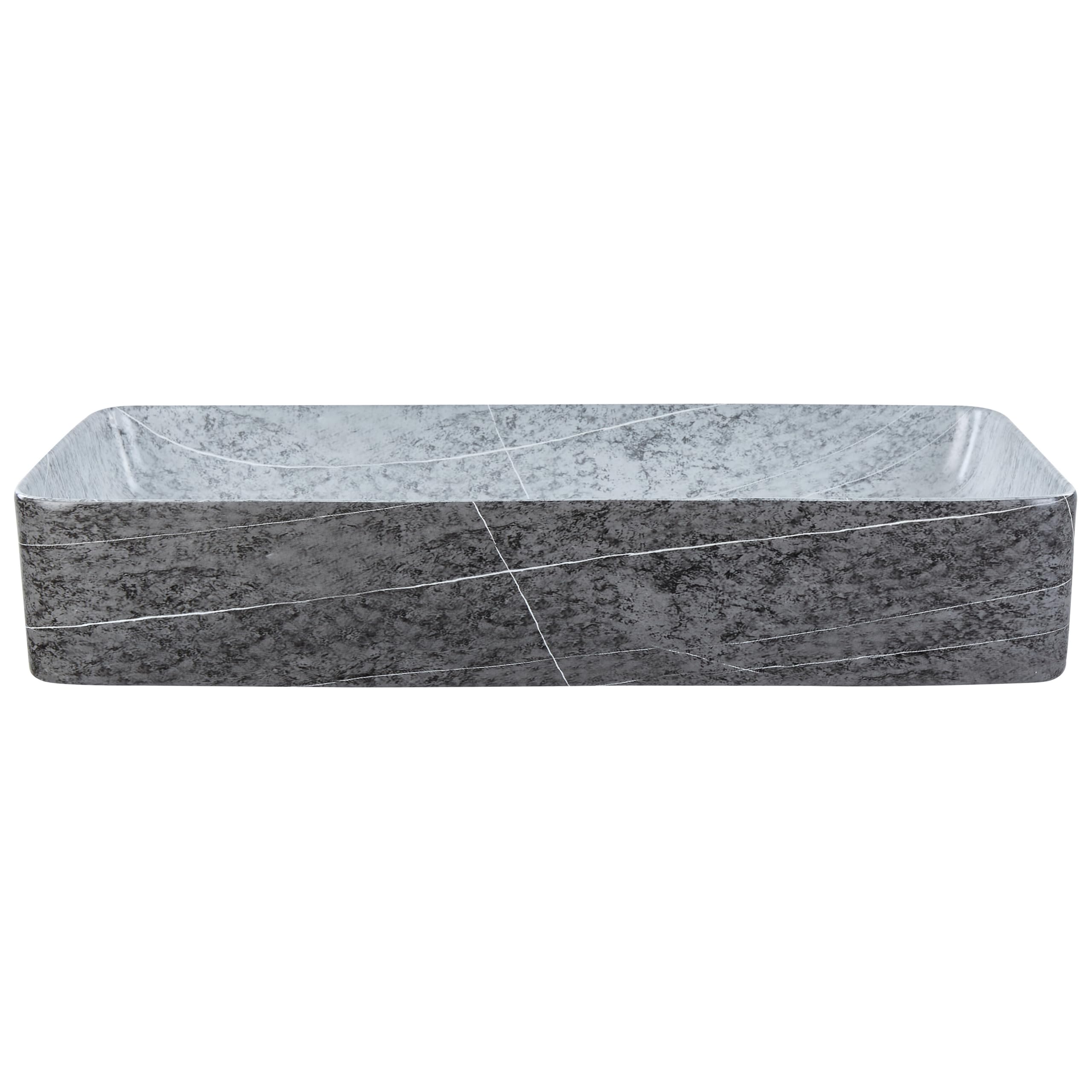 Umywalka łazienkowa nablatowa ceramiczna 61 x 35 cm styl industrialny szara Artaj
