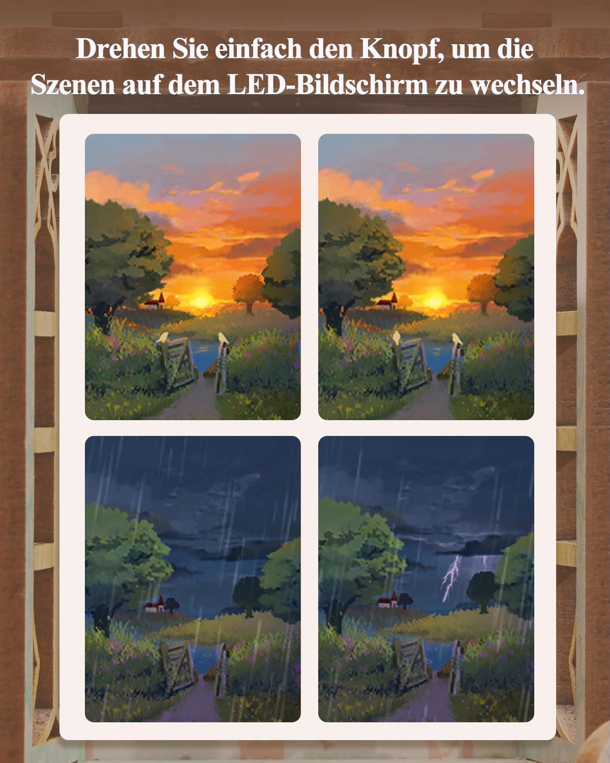 Tonecheer DIY Miniatur Das Hirtenhaus Minihaus Modell Kits für Erwachsene zu Bauen, 3D Holzpuzzle Modellbausatz mit Sound-Effekte Bücherregal, Dekoration Weihnachten Geschenke für Frauen Männer