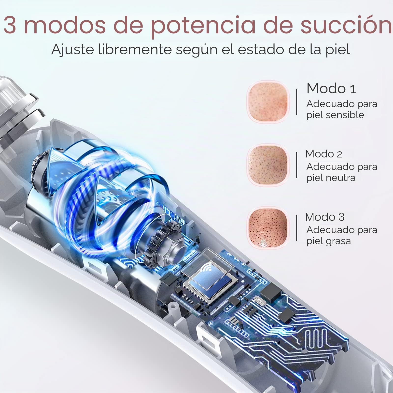 Aspiradora removedora de puntos negros, removedor de cabeza negra para cara con cámara, aspiradora de poros para hombres y mujeres, herramientas de eliminación de puntos negros, 6 cabezales de succión